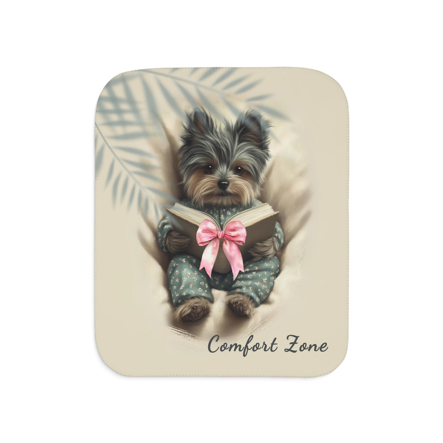 Comfort Zone – Yorkie Blanket | Personalized Sherpa Fleece Throw| Gift for Dog Moms & Pet Lovers