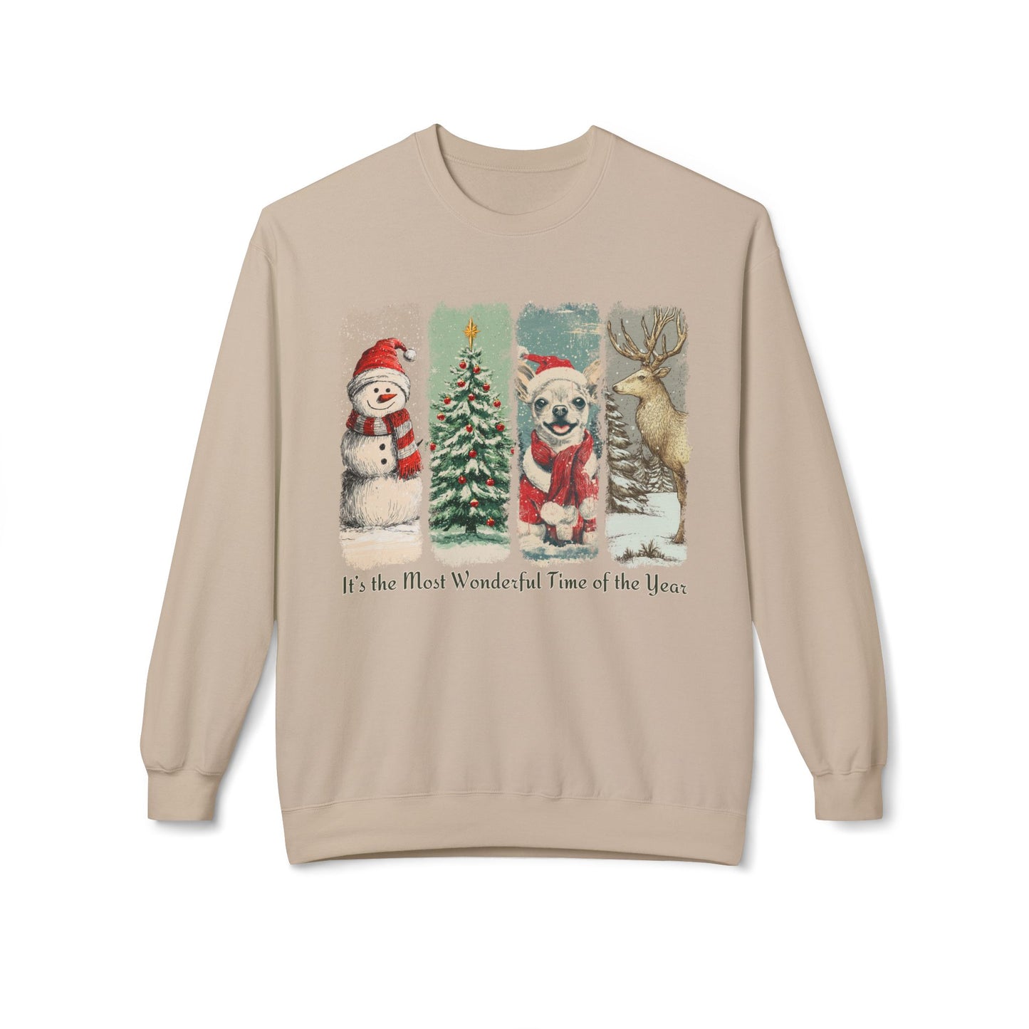Chihuahua Santa – Vintage Brush Stroke Christmas Sweater