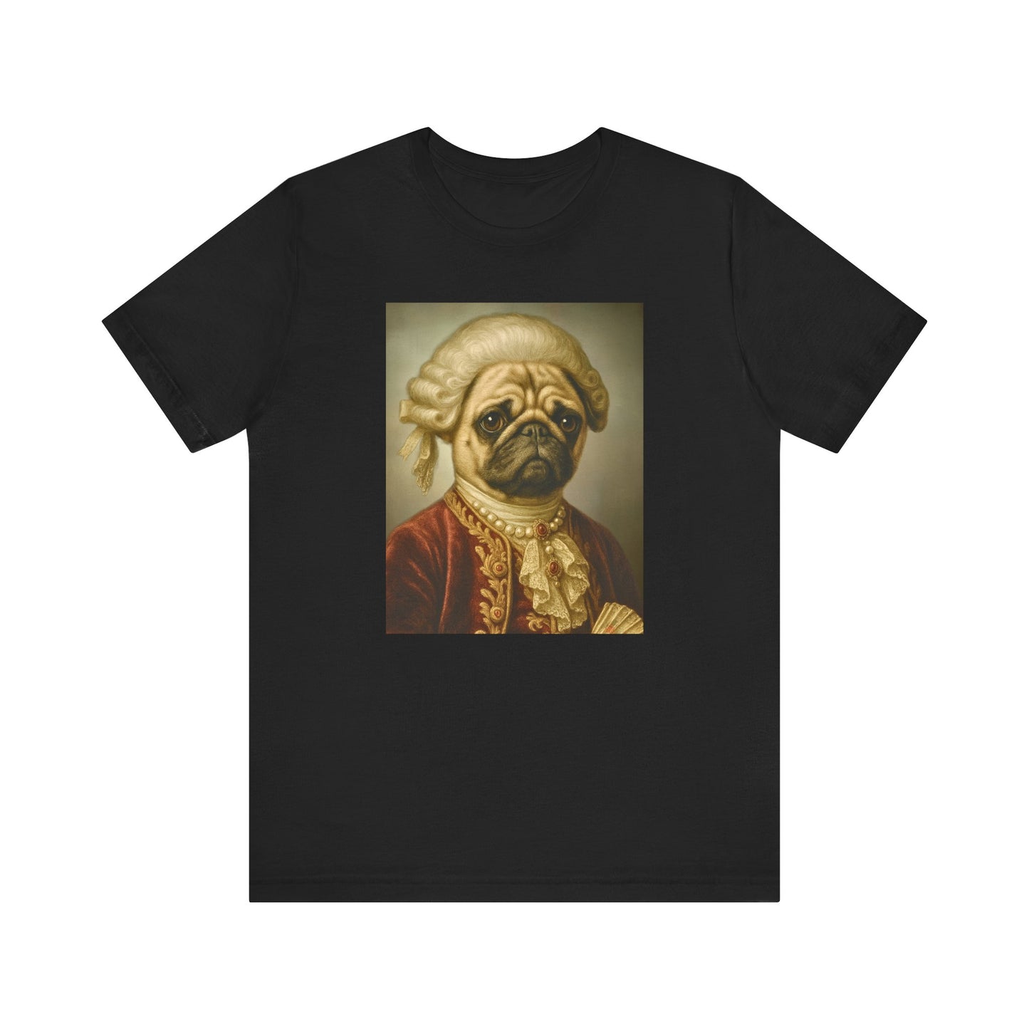 Royal Pug Portrait Tee – Customizable Aristocrat Dog Shirt