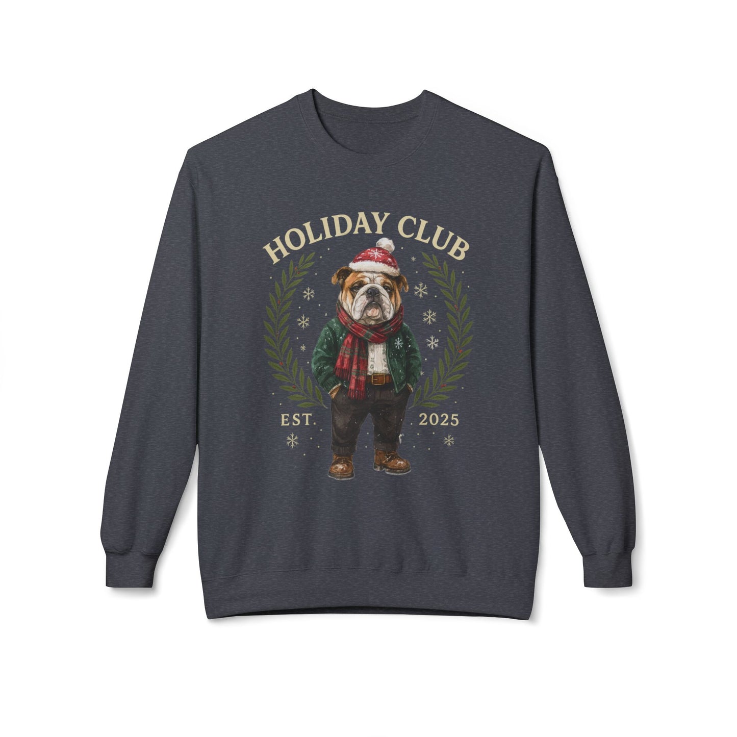 English Bulldog Holiday Club Christmas Sweater