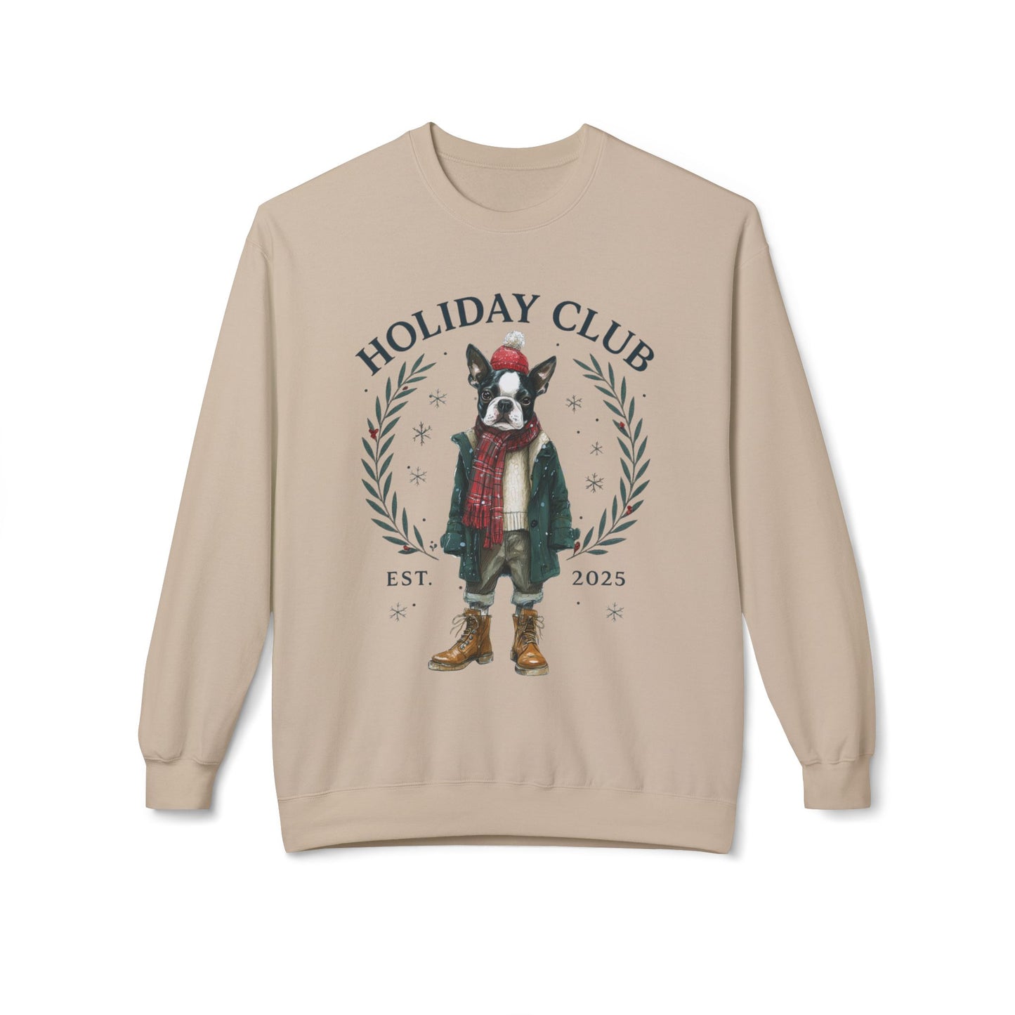 Boston Terrier Holiday Club Christmas Sweater