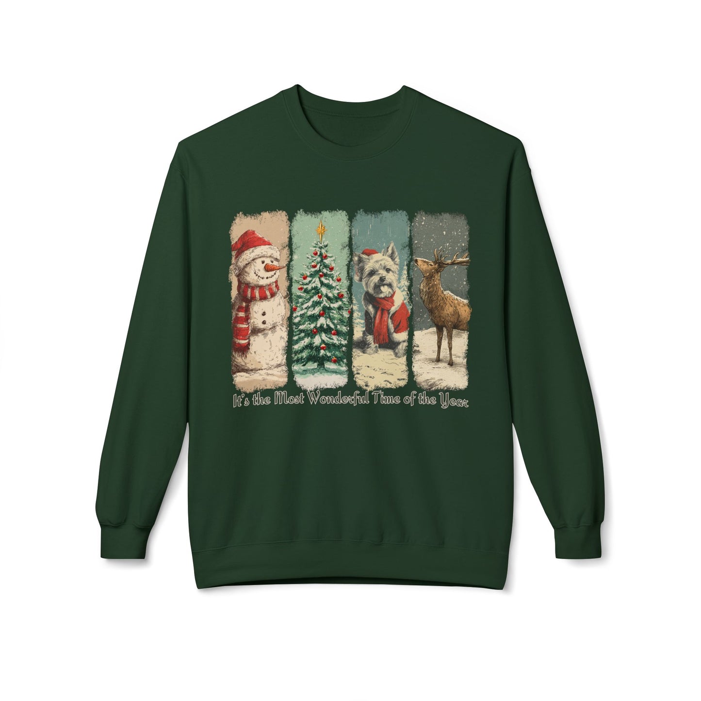 Yorkie Santa – Vintage Brush Stroke Christmas Sweater