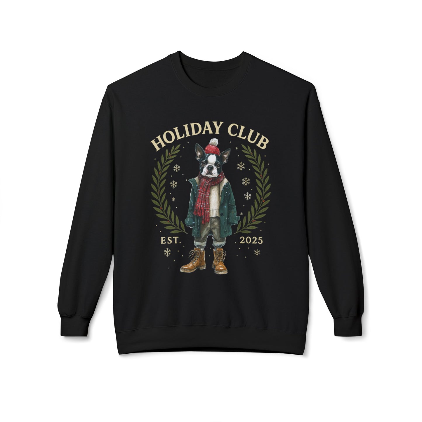Boston Terrier Holiday Club Christmas Sweater
