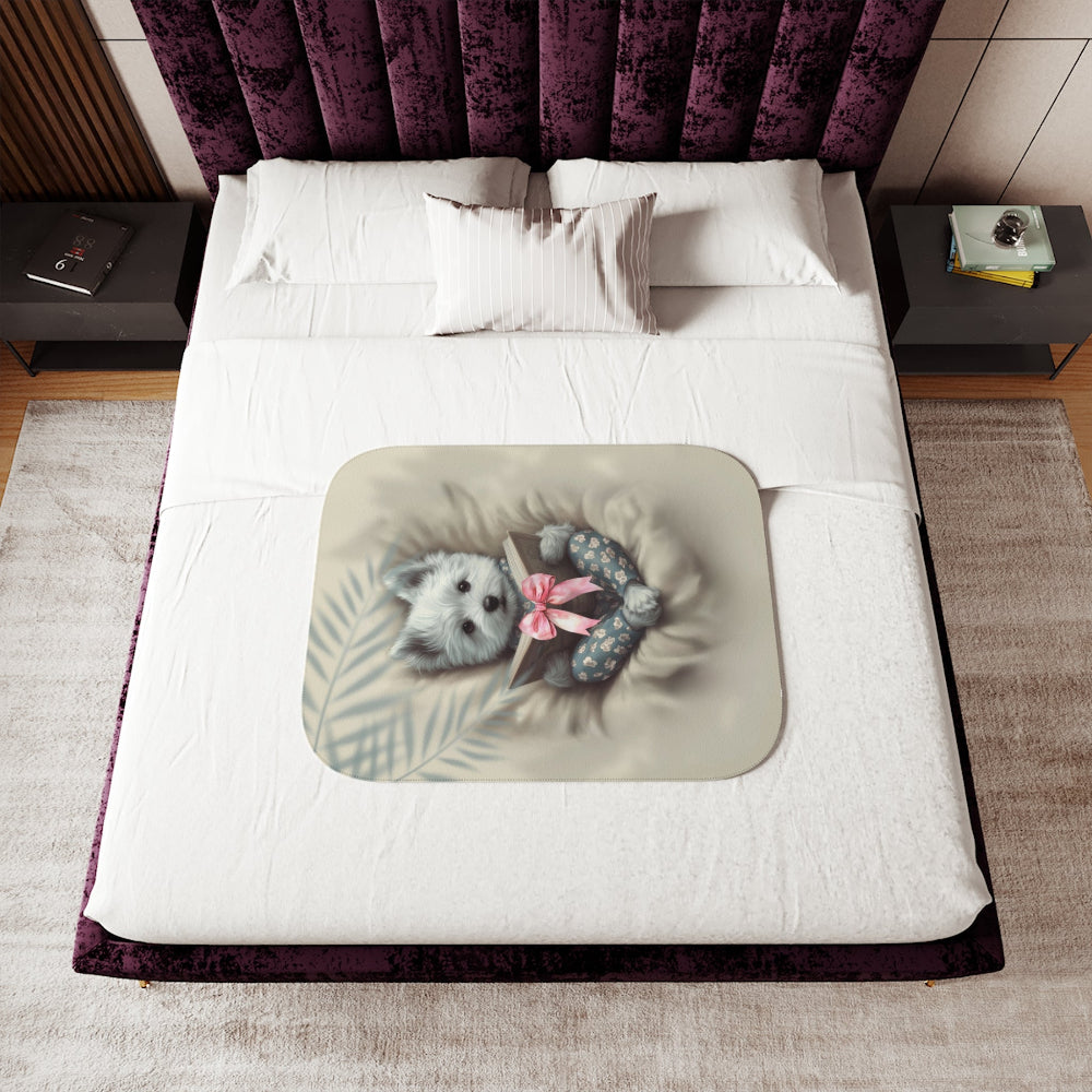 Comfort Zone – Westie Blanket | Personalized Sherpa Fleece Throw| Gift for Dog Moms & Pet Lovers