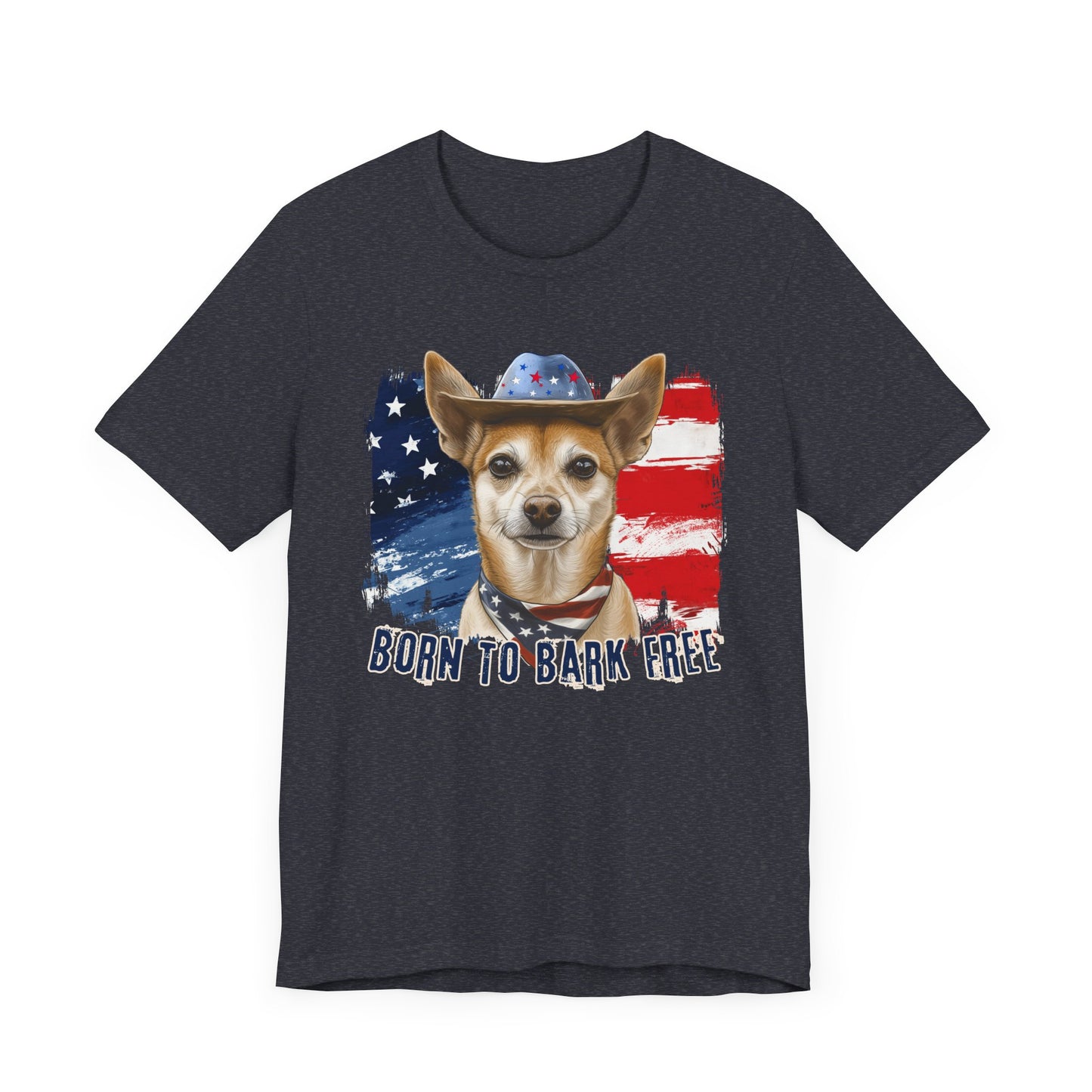 Xolo Patriotic T-Shirt "Born to Bark Free"