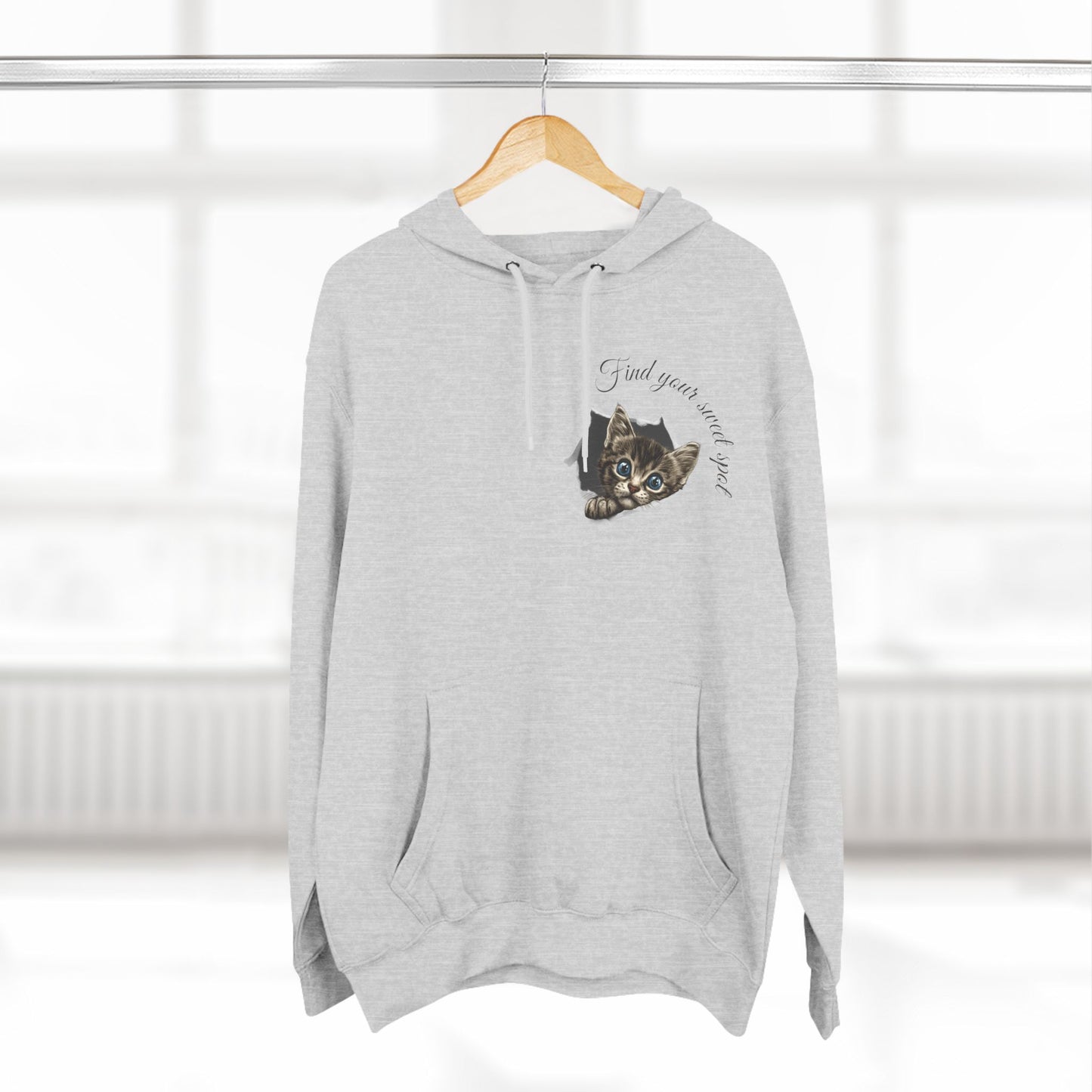 Cozy Kitten Three-Panel Fleece Hoodie