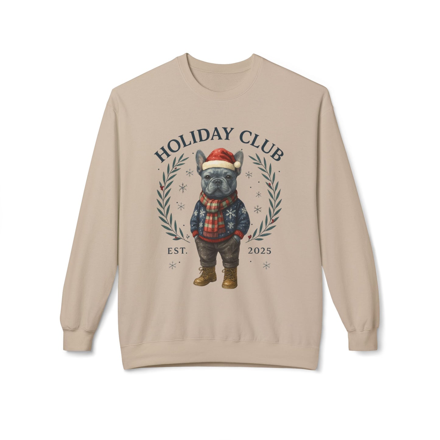 Blue Frenchie Holiday Club Christmas Sweater
