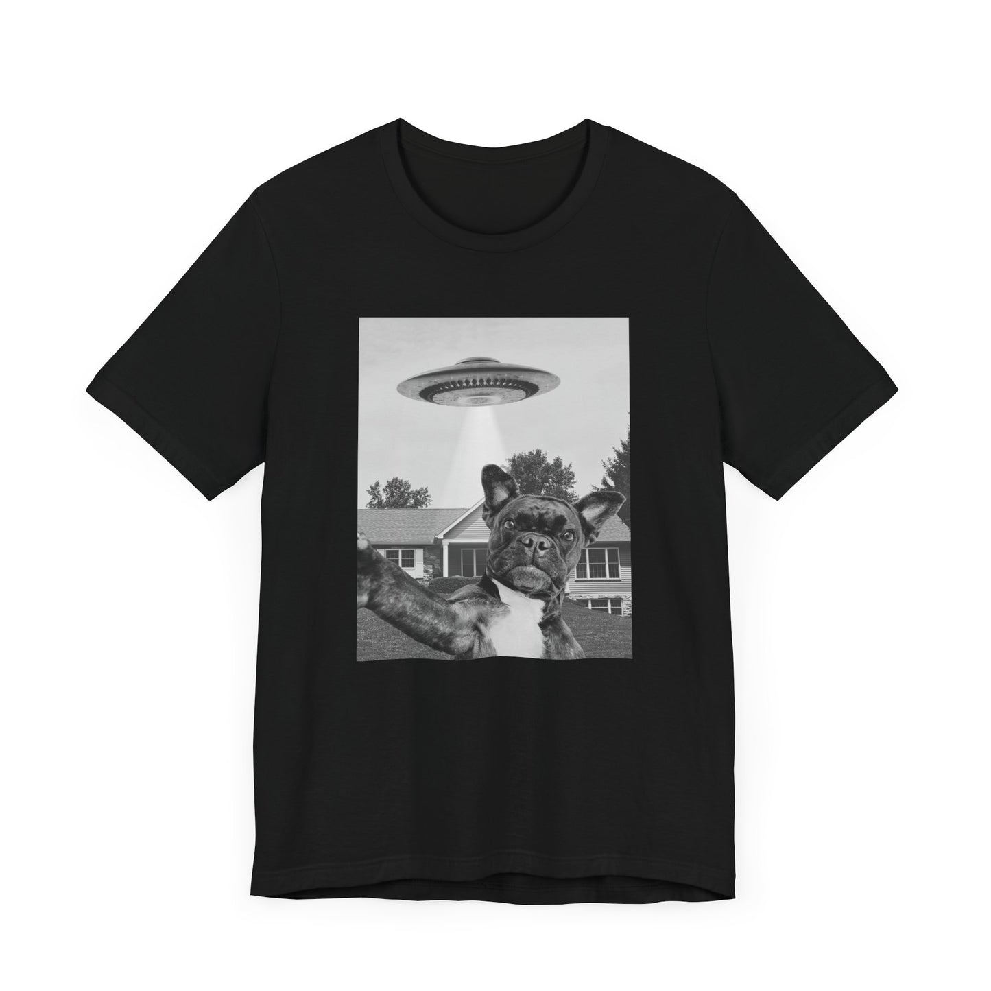 Funny Frenchie Alien Selfie T-Shirt