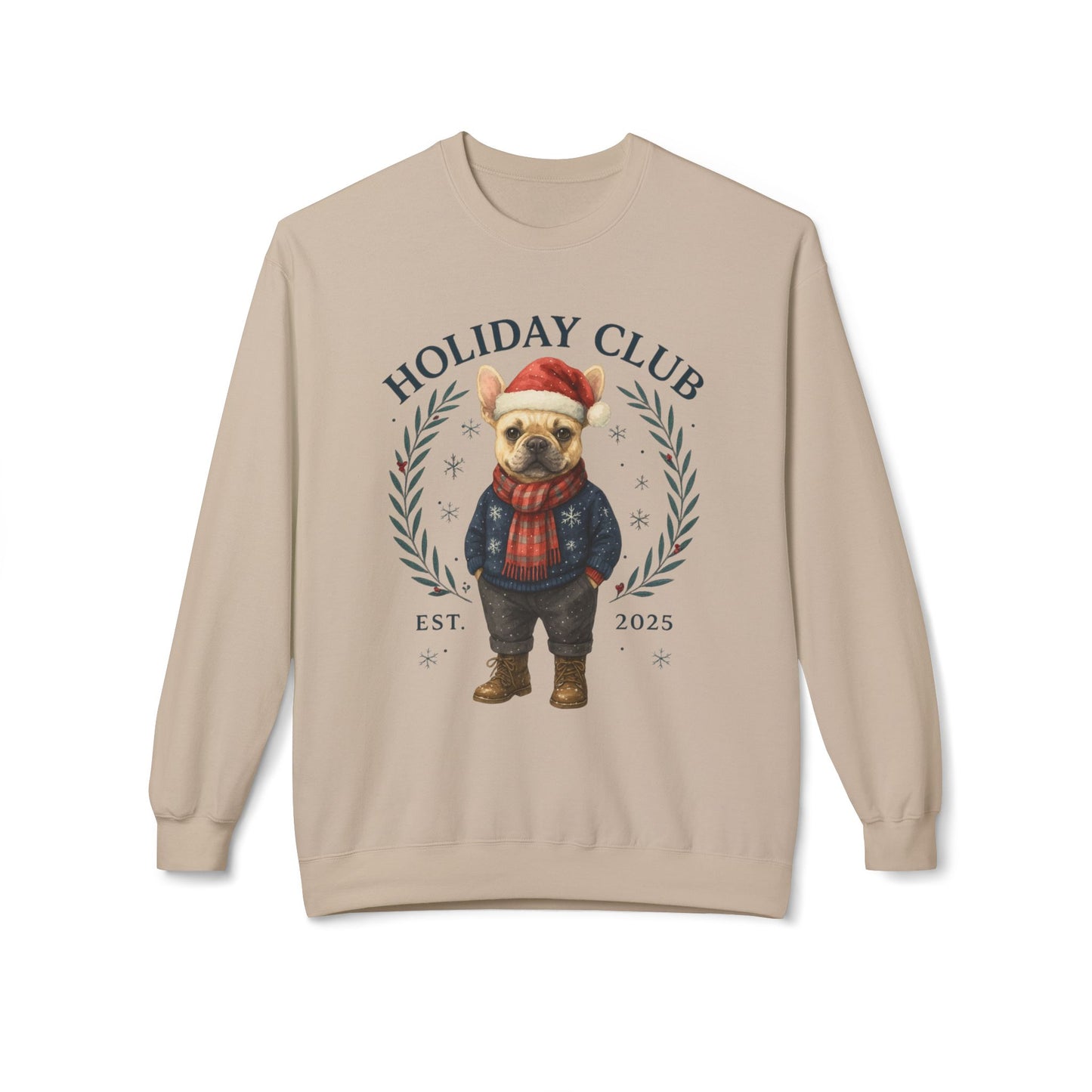 Frenchie Holiday Club Christmas Sweater