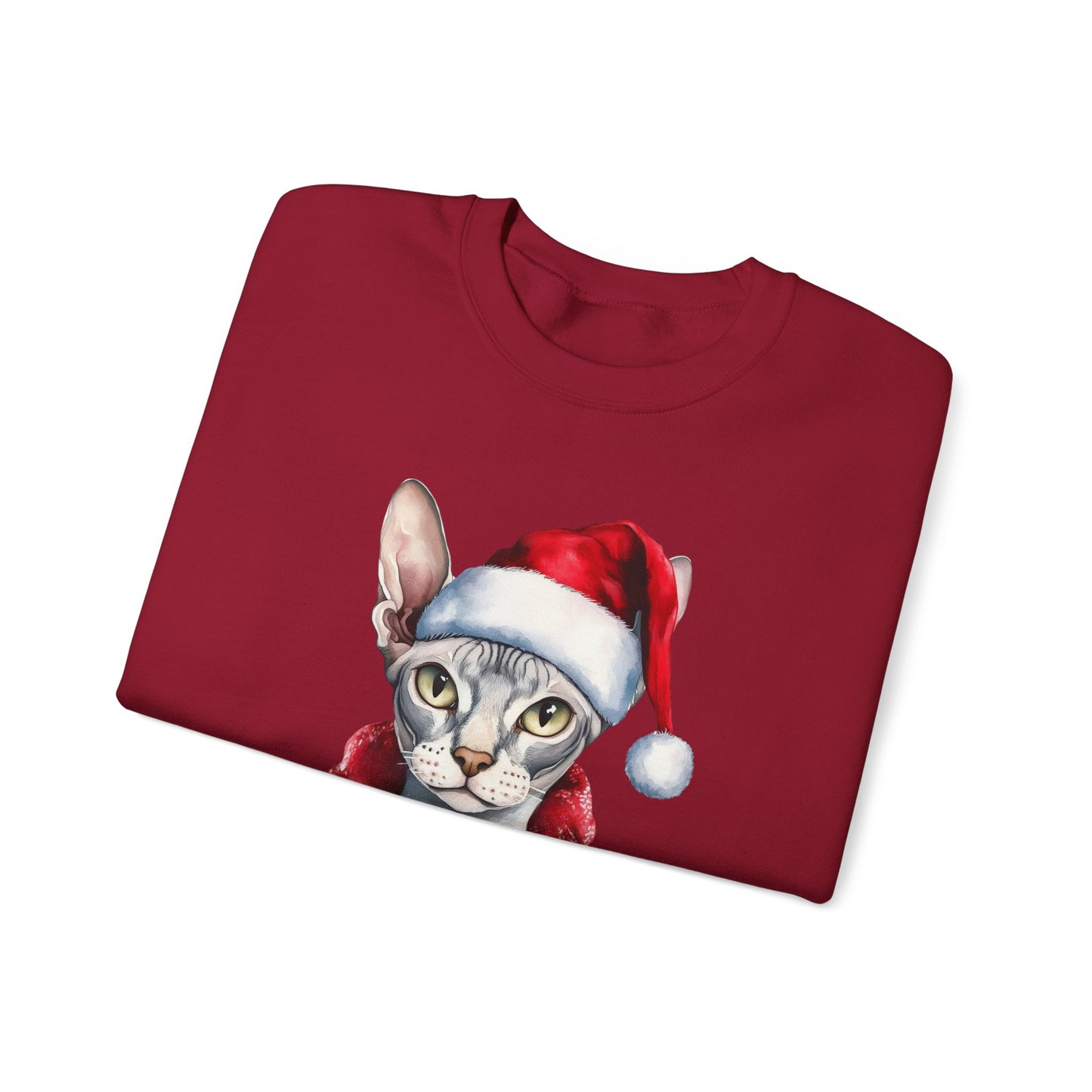 Sphynx Cat Santa Sweater – A Festive Gift for Cat Lovers