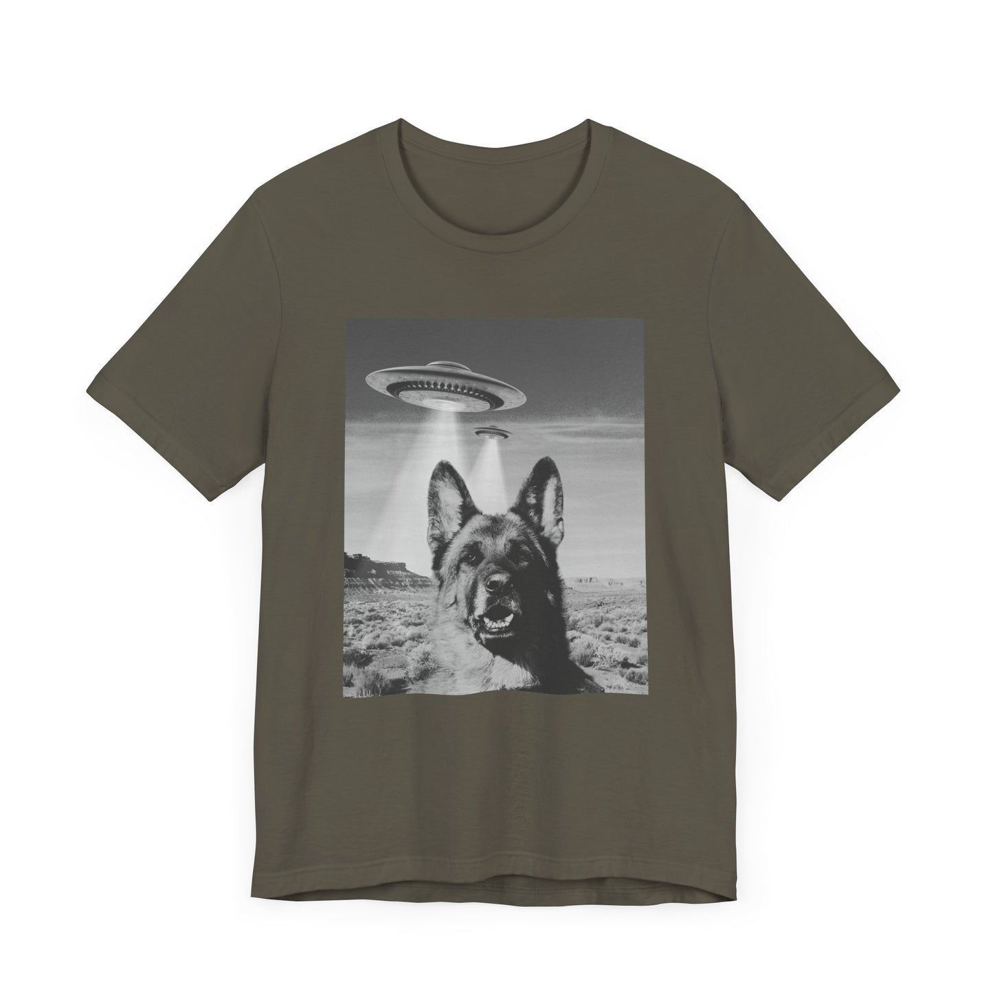 Funny German Shepherd Alien Selfie T-Shirt