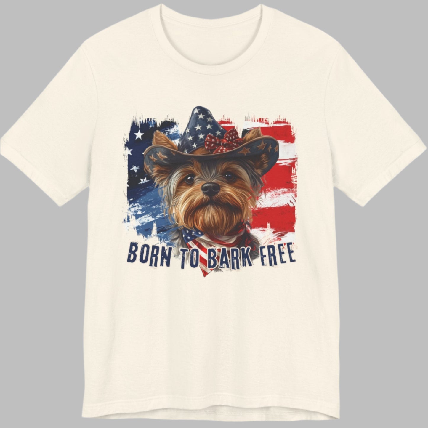 born to bark free yorkie patriotic t-shirt, 4th of july, independance day dog lover t-shirt