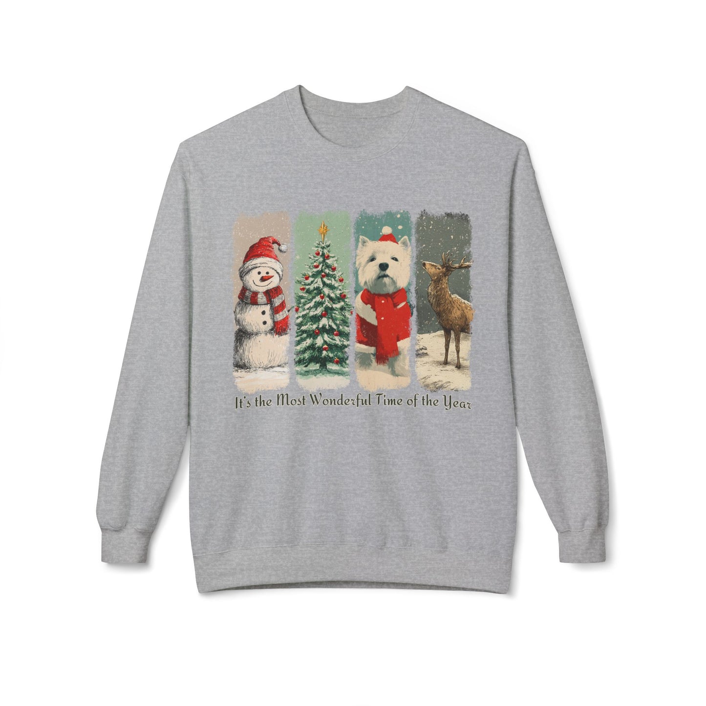Westie Santa – Vintage Brush Stroke Christmas Sweater