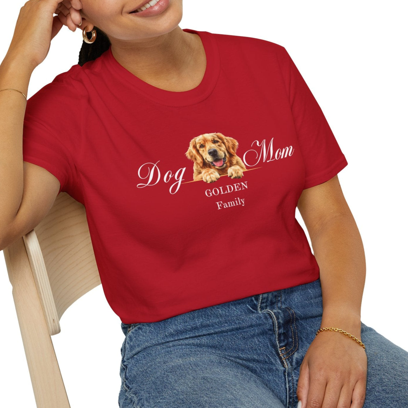 golden retriever tee red