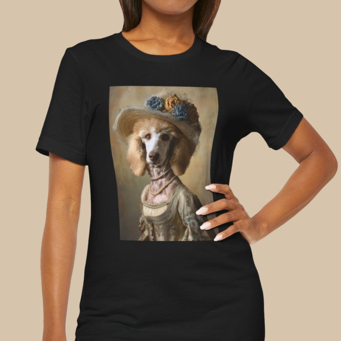Royal Poodle Portrait Tee – Funny Dog Lover Gift – Customizable Shirt
