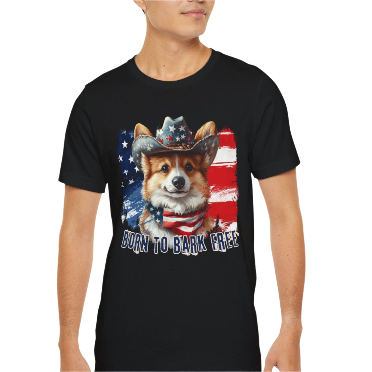 born to bark free corgi patriotic t-shirt, 4th of july, independance day dog lover t-shirt
