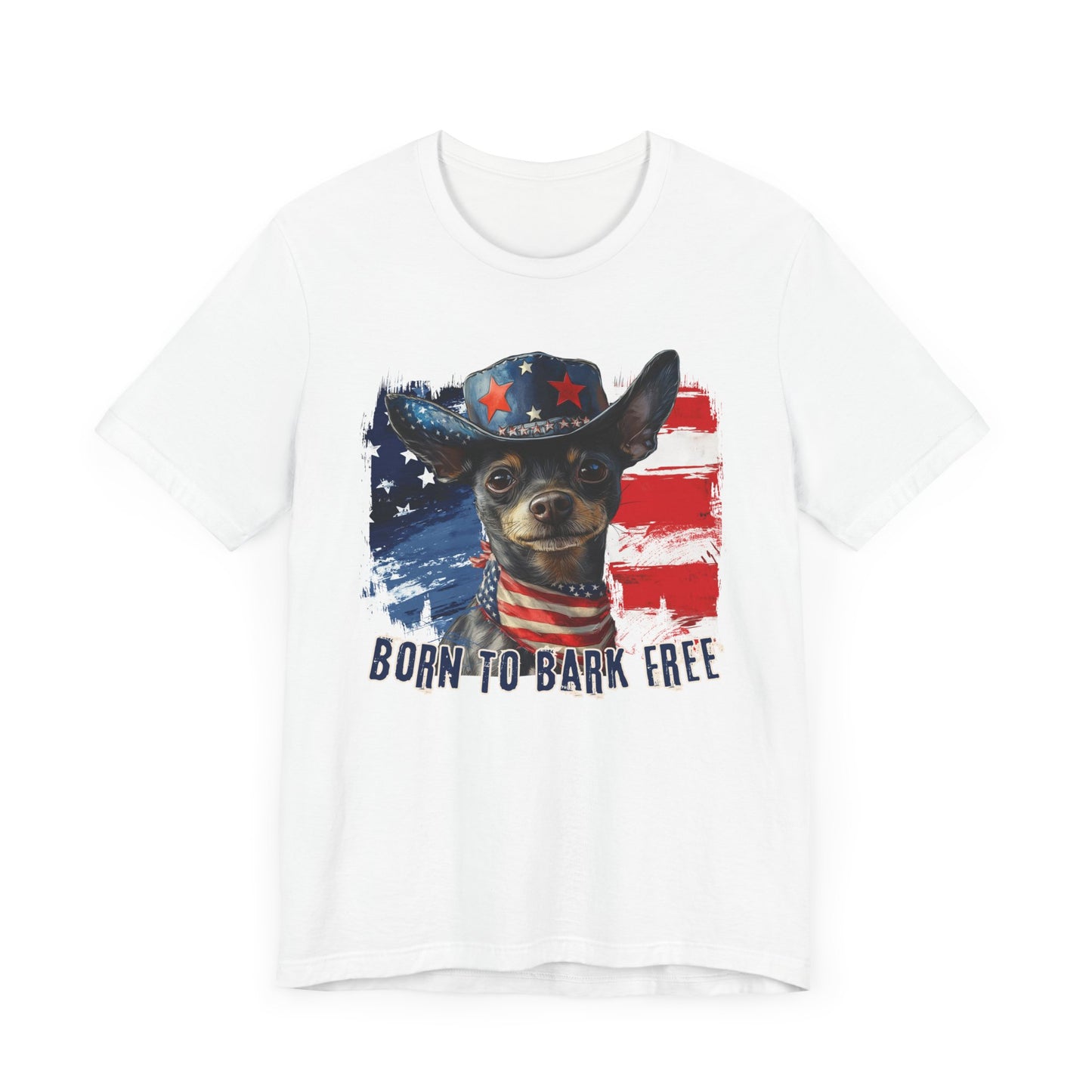 Xoloitzquintli Coated - Patriotic T-Shirt "Born to Bark Free"