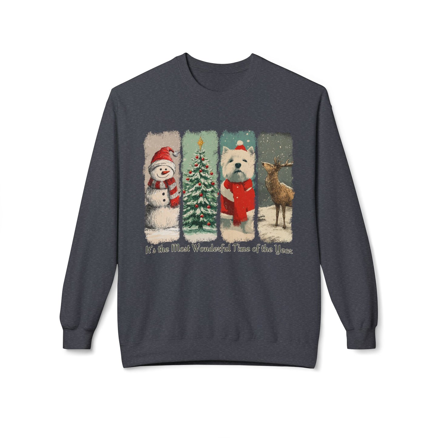 Westie Santa – Vintage Brush Stroke Christmas Sweater