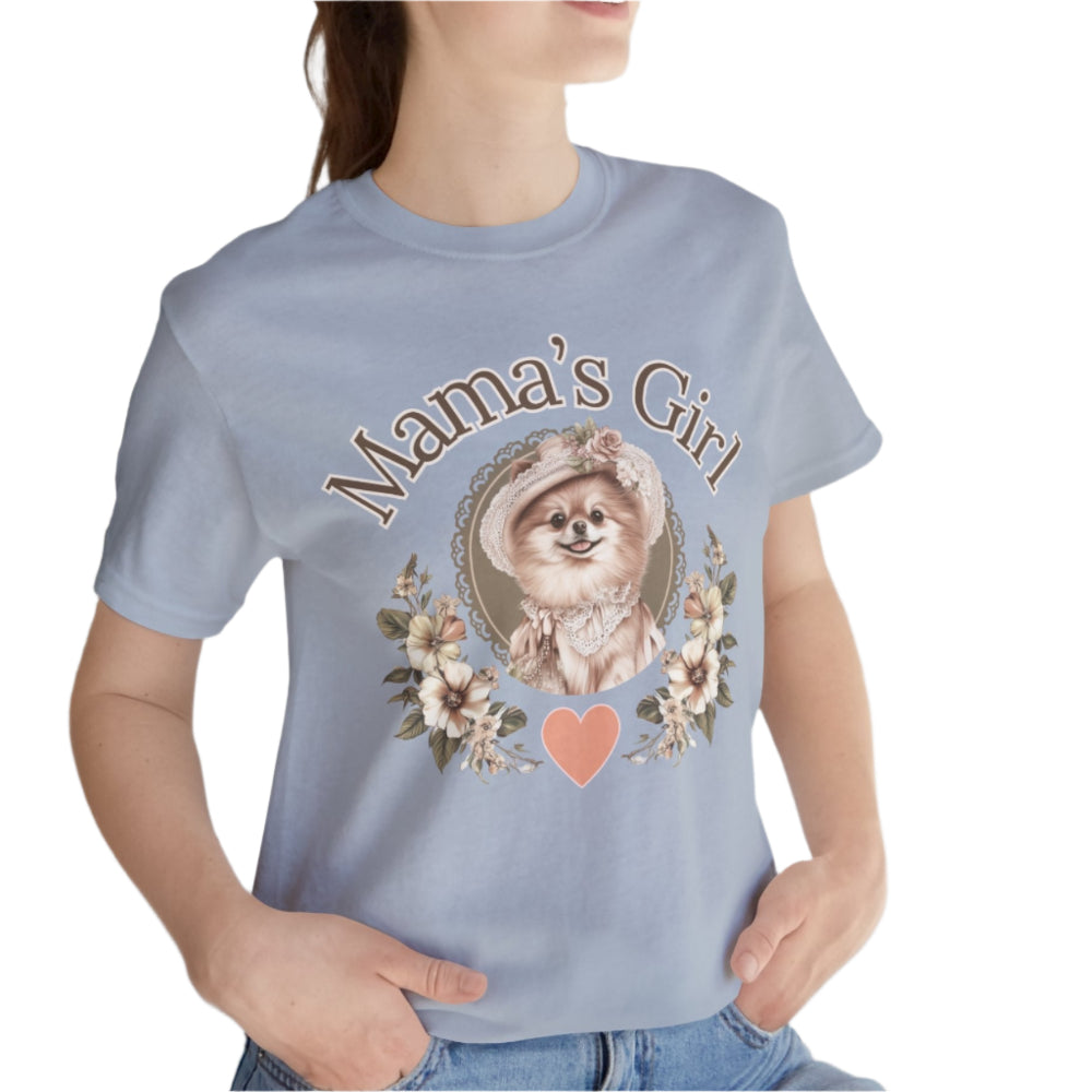 pomeranian shabby chic mama's girl tee