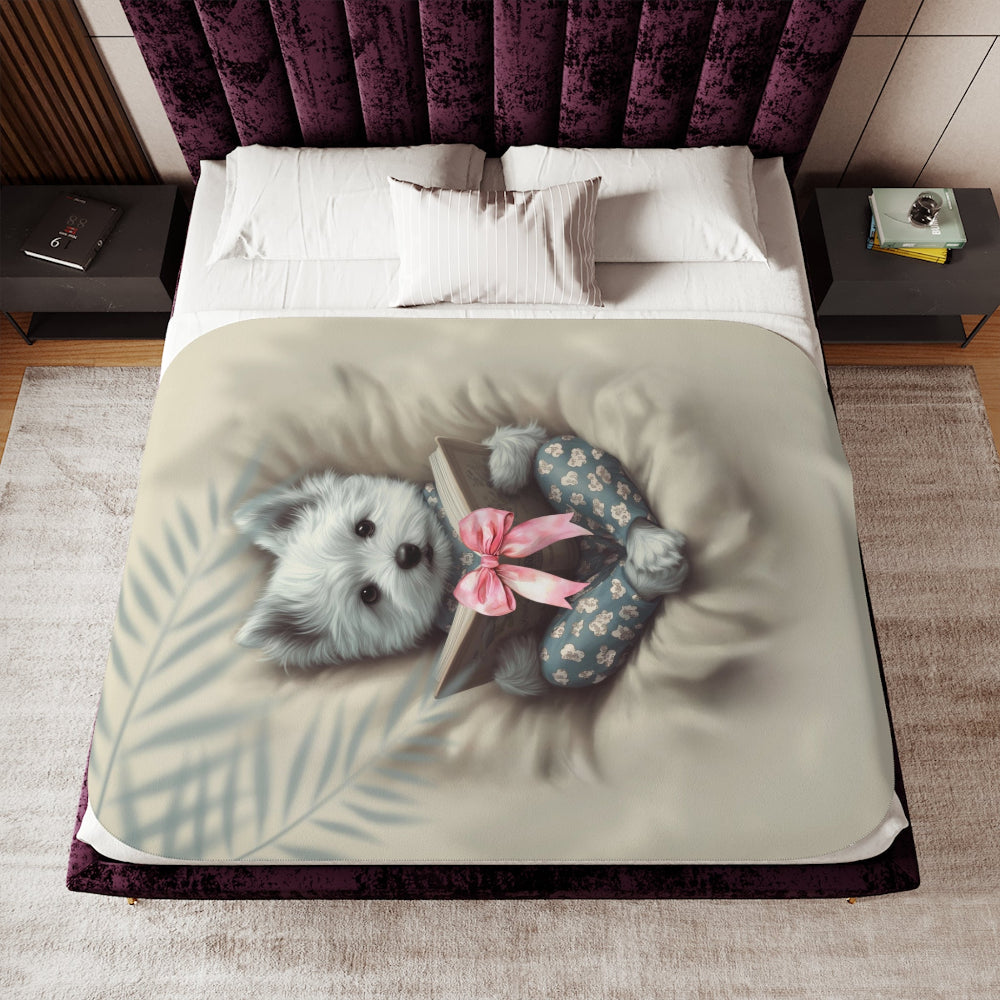 Comfort Zone – Westie Blanket | Personalized Sherpa Fleece Throw| Gift for Dog Moms & Pet Lovers