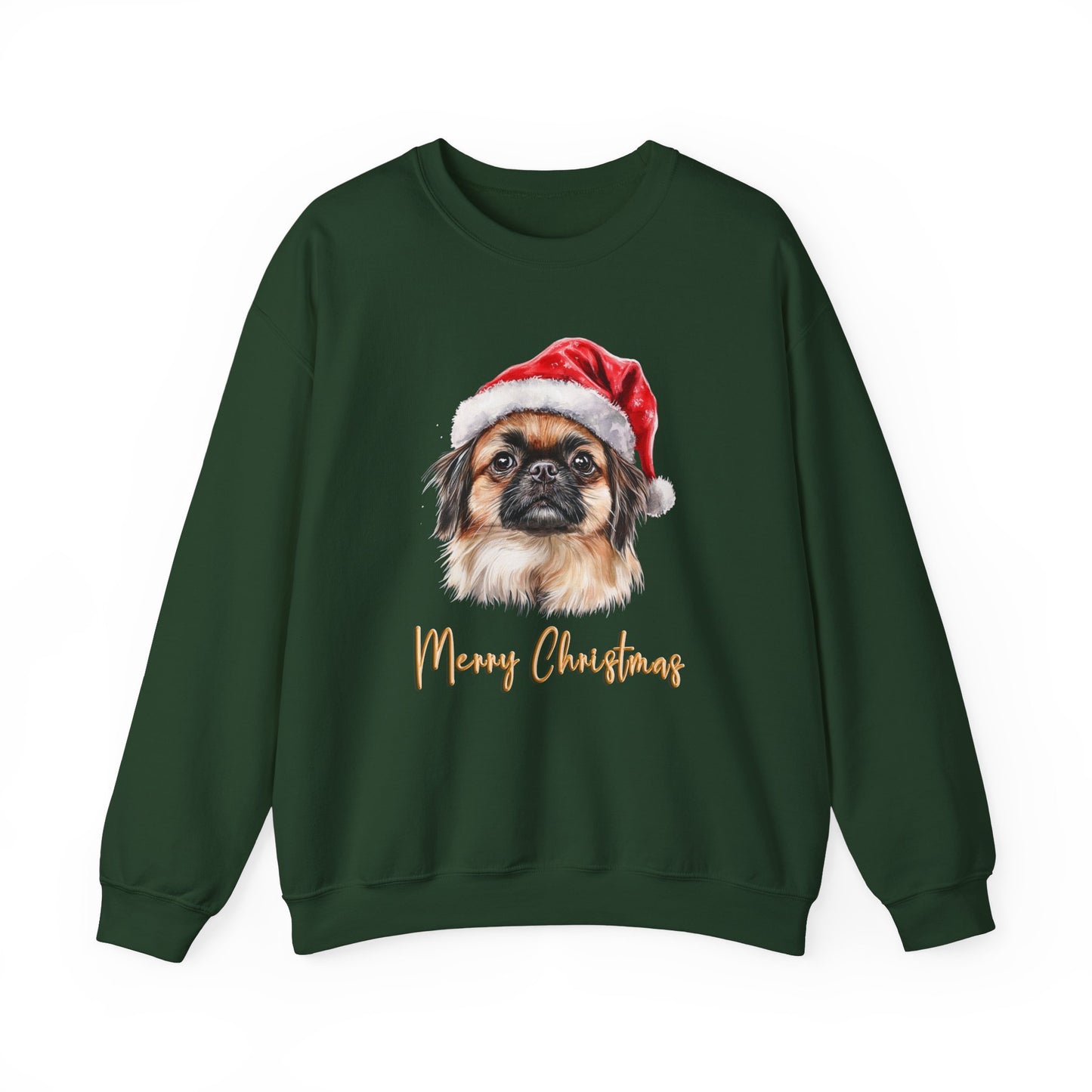 Pekingese In A Santa Hat Sweatshirt
