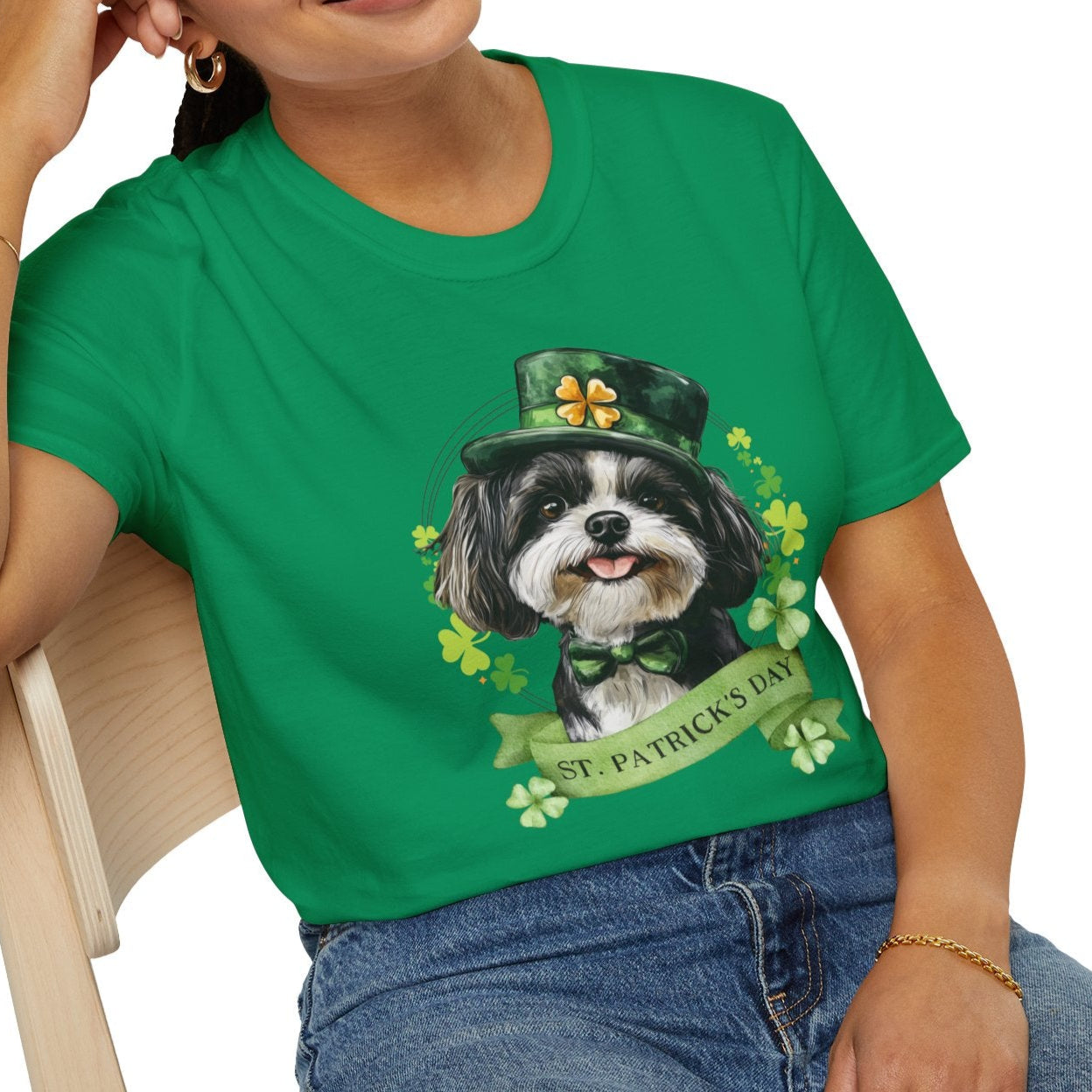 shih tzu st. patrick's day t-shirt
