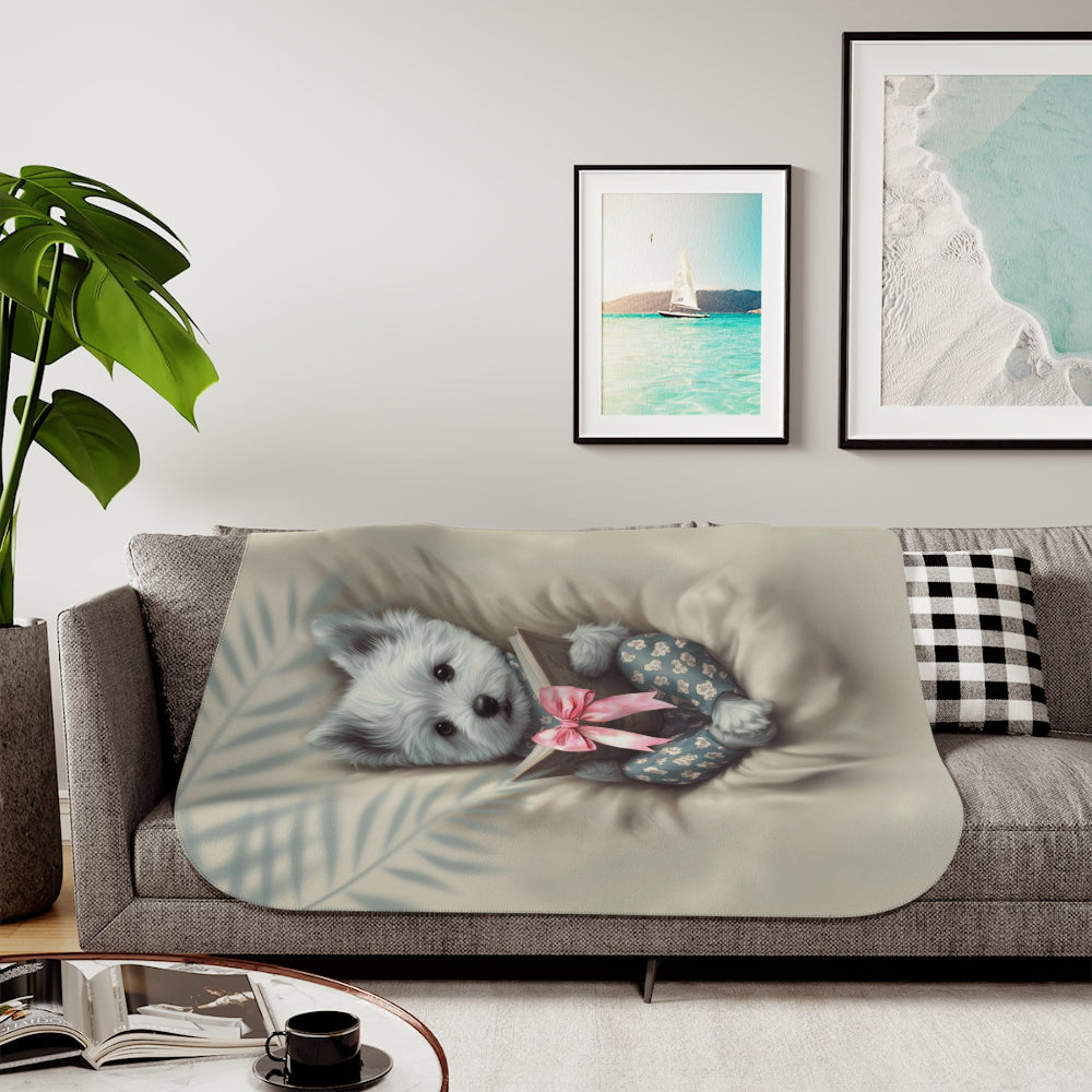 Comfort Zone – Westie Blanket | Personalized Sherpa Fleece Throw| Gift for Dog Moms & Pet Lovers