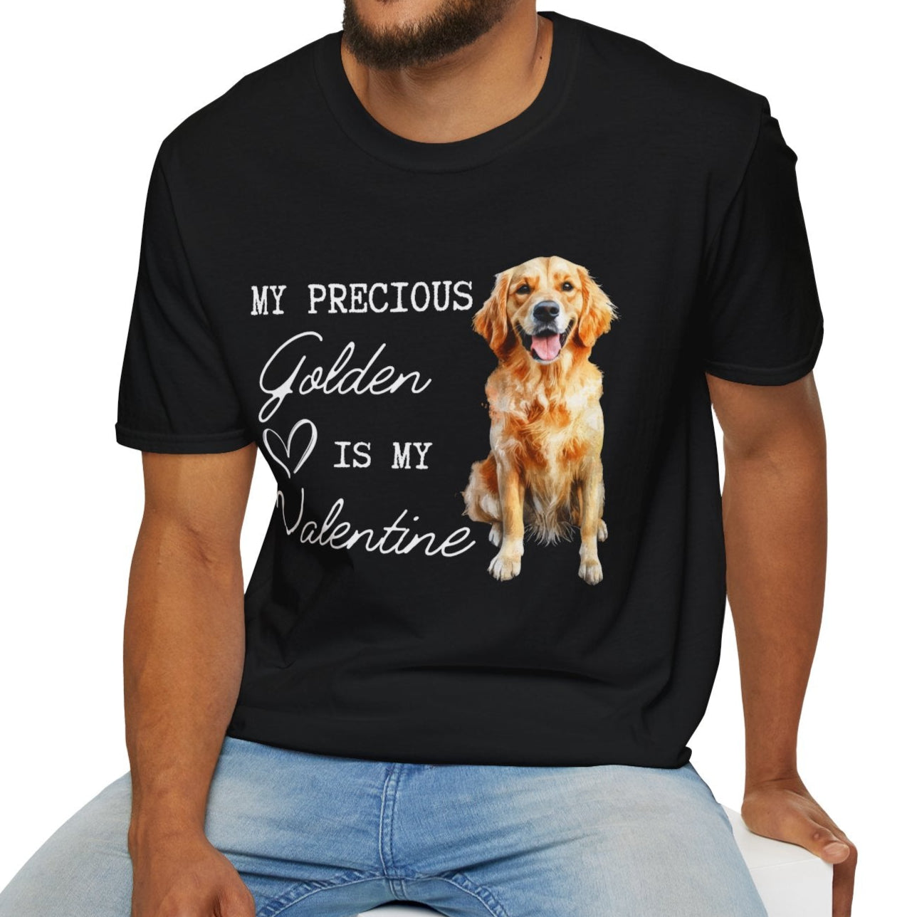 Golden Retriever - My Precious Golden is My Valentine - T-shirt