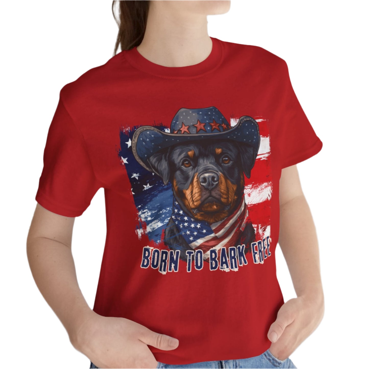 born to bark free rottweiler patriotic t-shirt, 4th of july, independance day dog lover t-shirt
