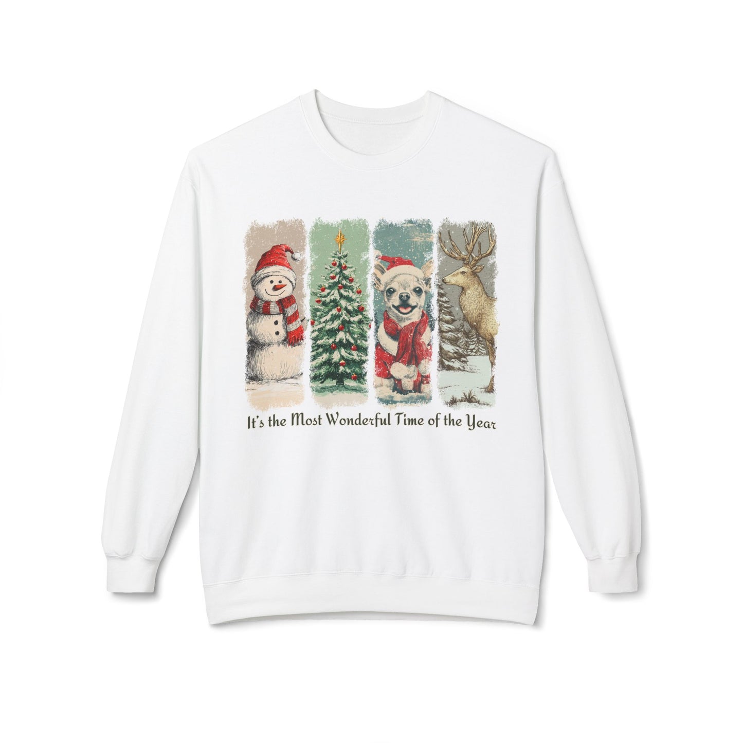 Chihuahua Santa – Vintage Brush Stroke Christmas Sweater