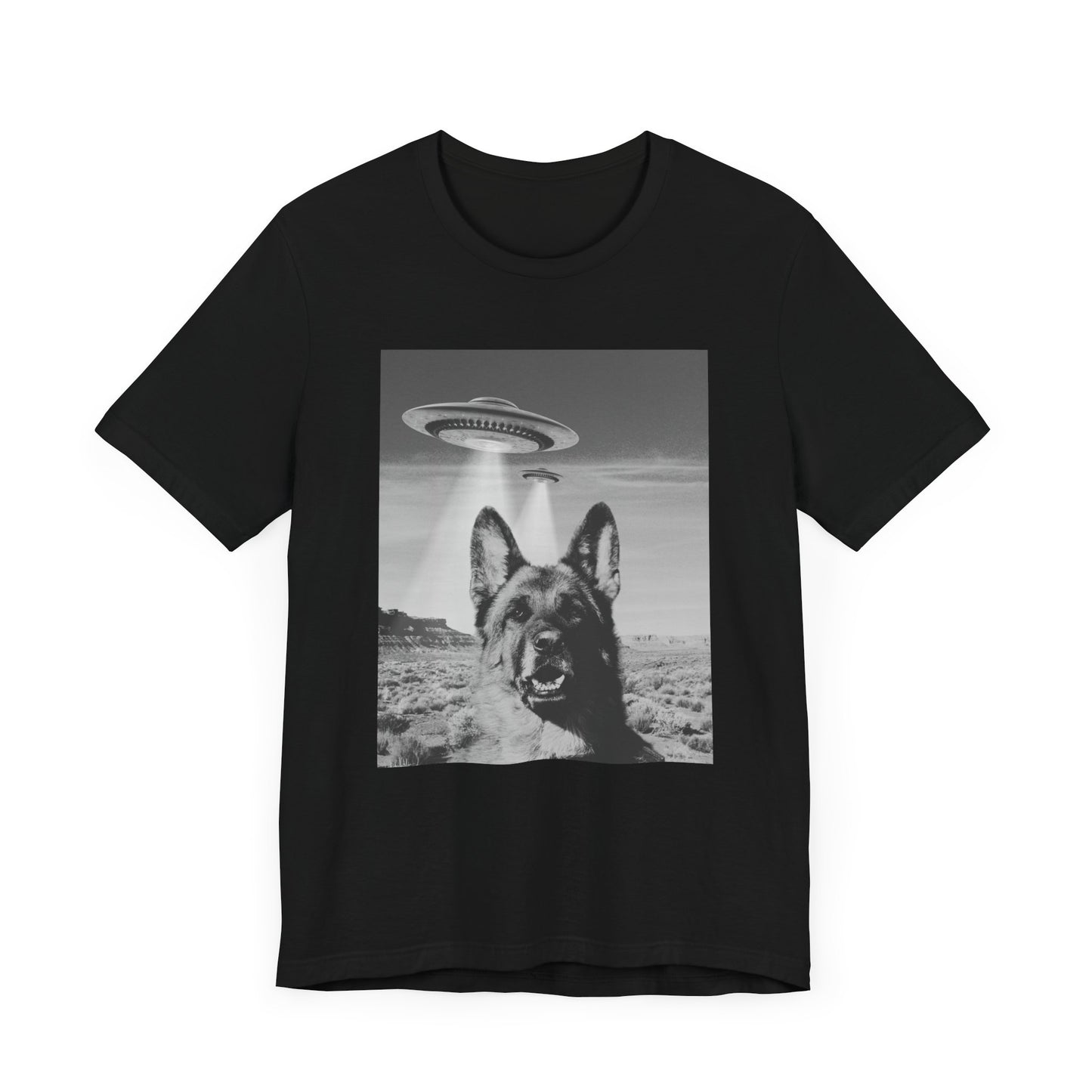 Funny German Shepherd Alien Selfie T-Shirt