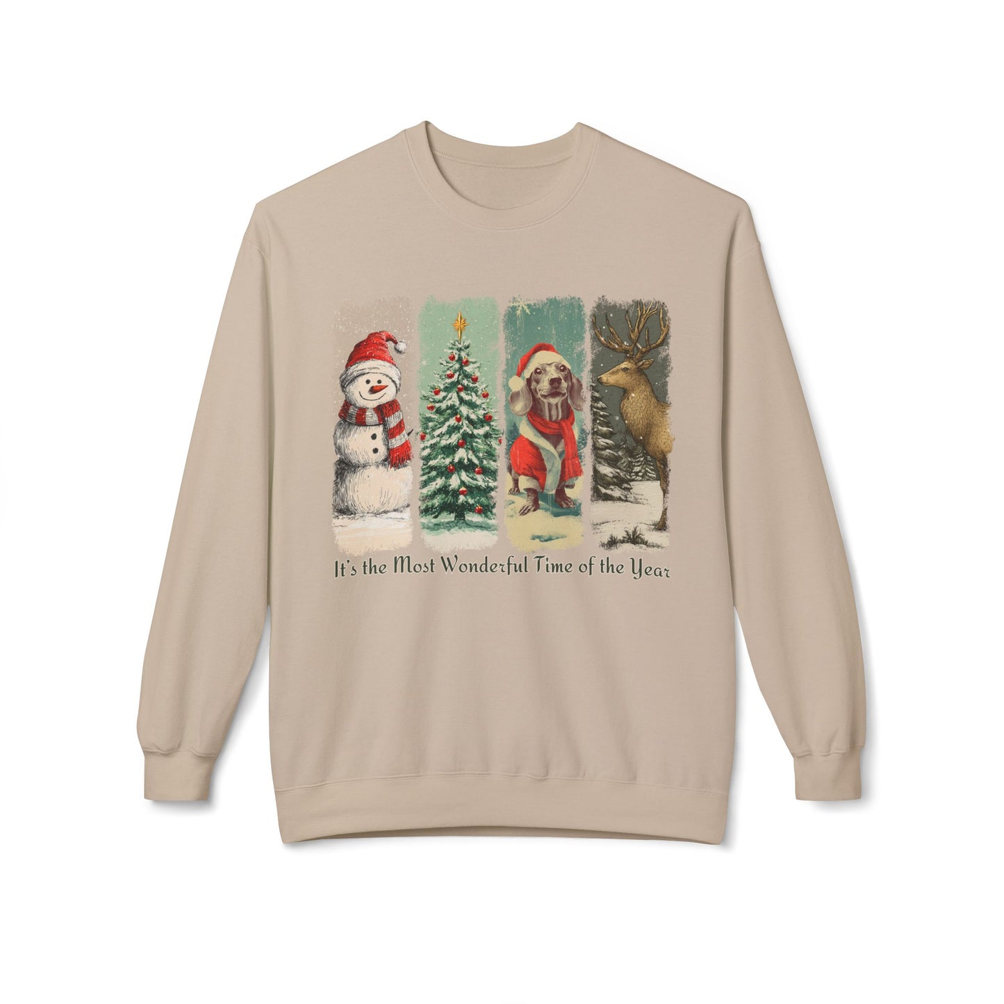 Dachshund Santa – Vintage Brush Stroke Christmas Sweater