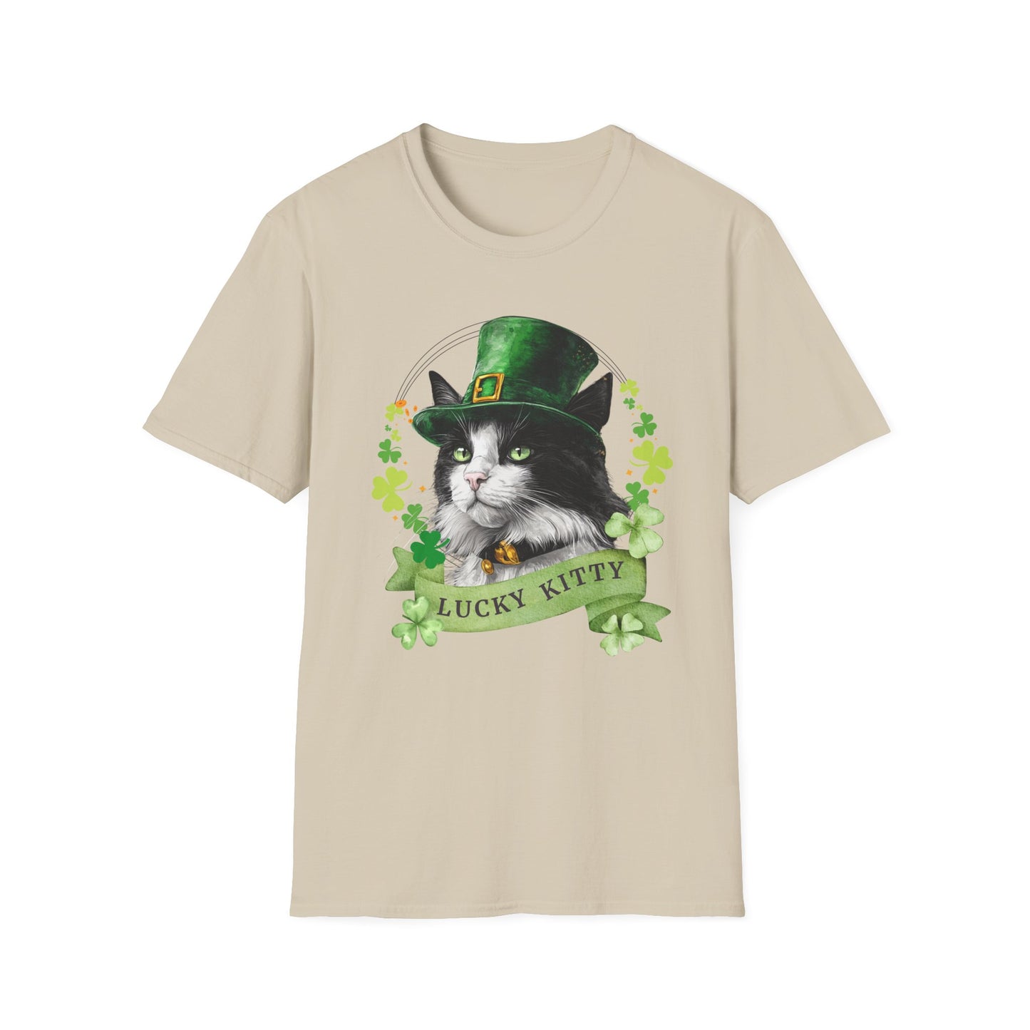 Black and White Cat - St. Patrick’s Day Cat Lover T-Shirt