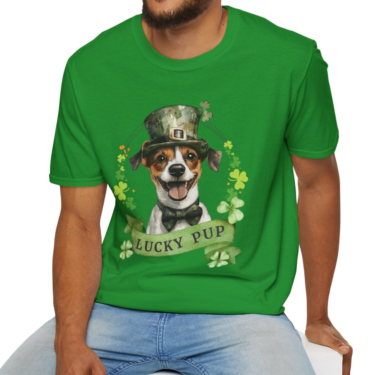 jack russell terrier dog lover st. patrick's day t-shirt