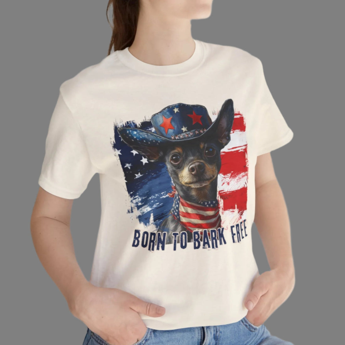 Xoloitzquintli Coated - Patriotic T-Shirt "Born to Bark Free"