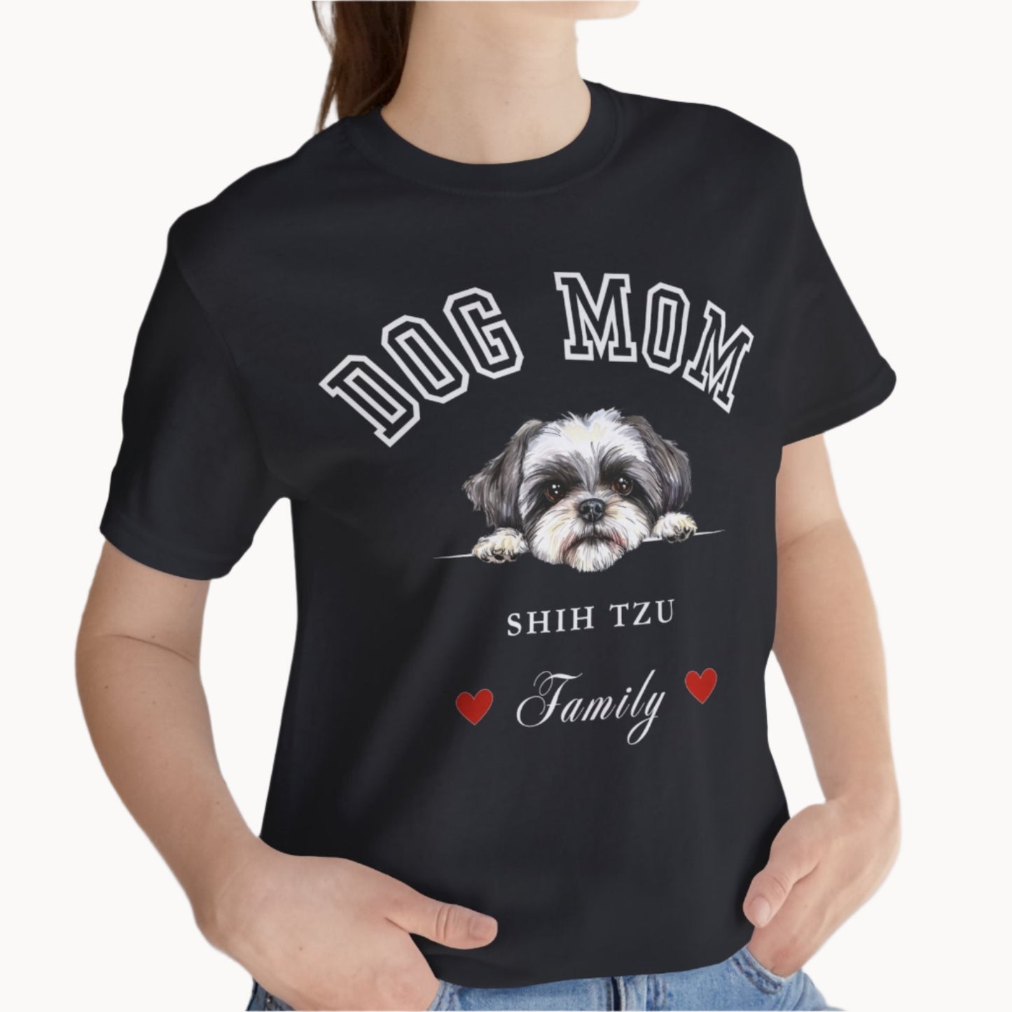 shih tzu dog mom t-shirt black