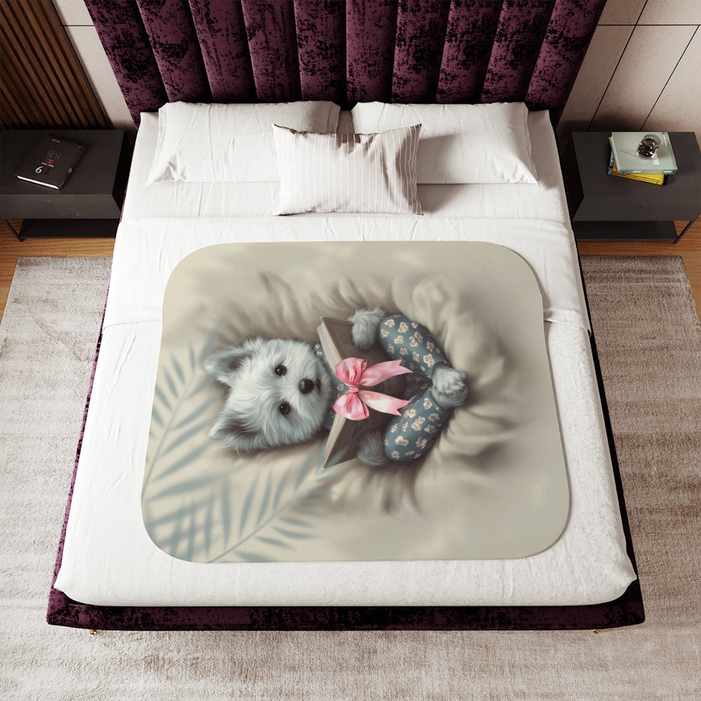 Comfort Zone – Westie Blanket | Personalized Sherpa Fleece Throw| Gift for Dog Moms & Pet Lovers