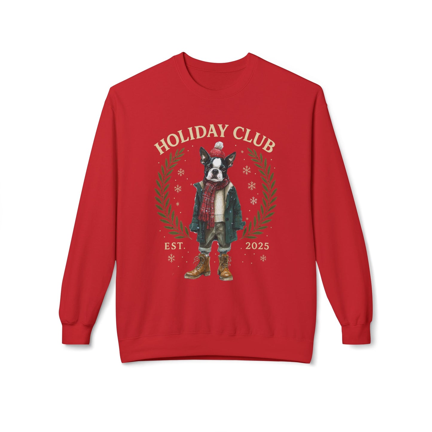 Boston Terrier Holiday Club Christmas Sweater