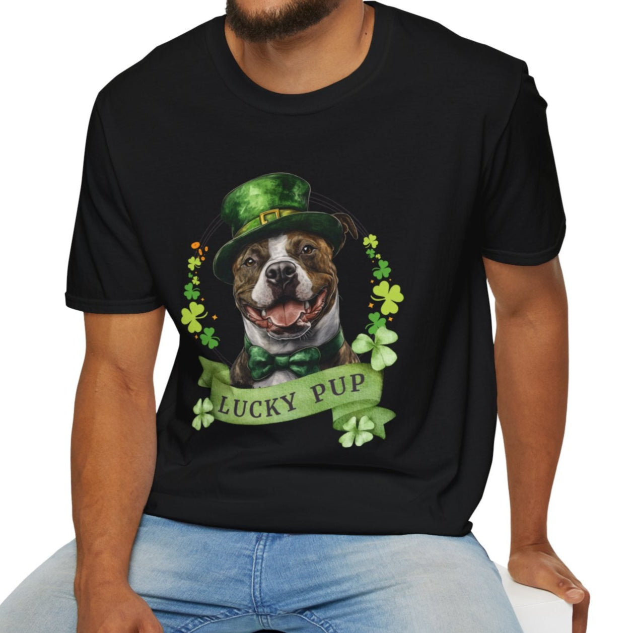 staffordshire bull terrier st. patrick's day t-shirt