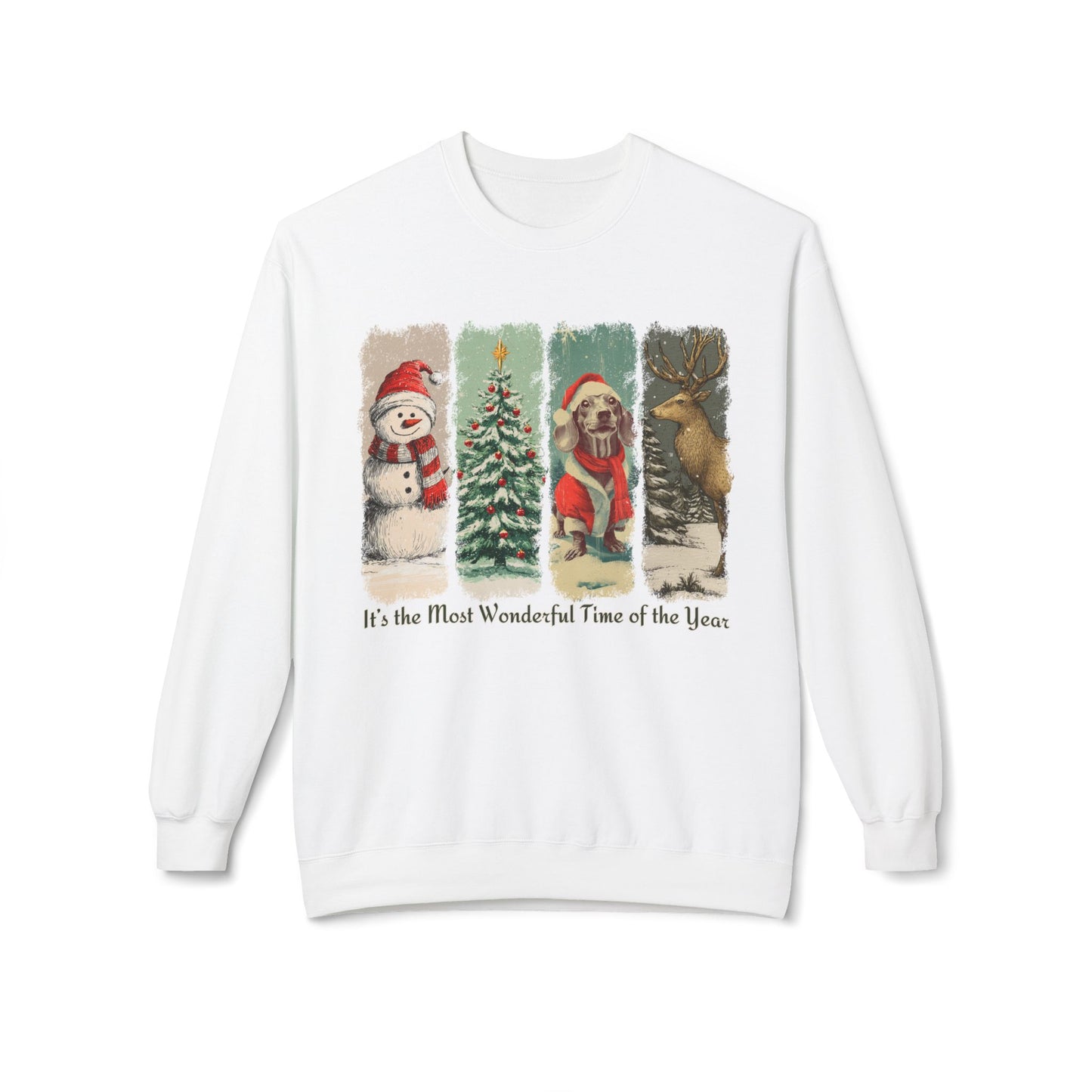Dachshund Santa – Vintage Brush Stroke Christmas Sweater