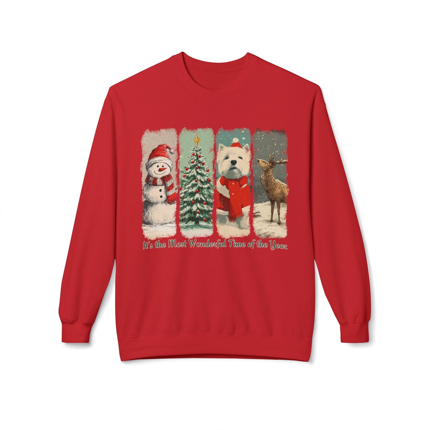 Westie Santa – Vintage Brush Stroke Christmas Sweater