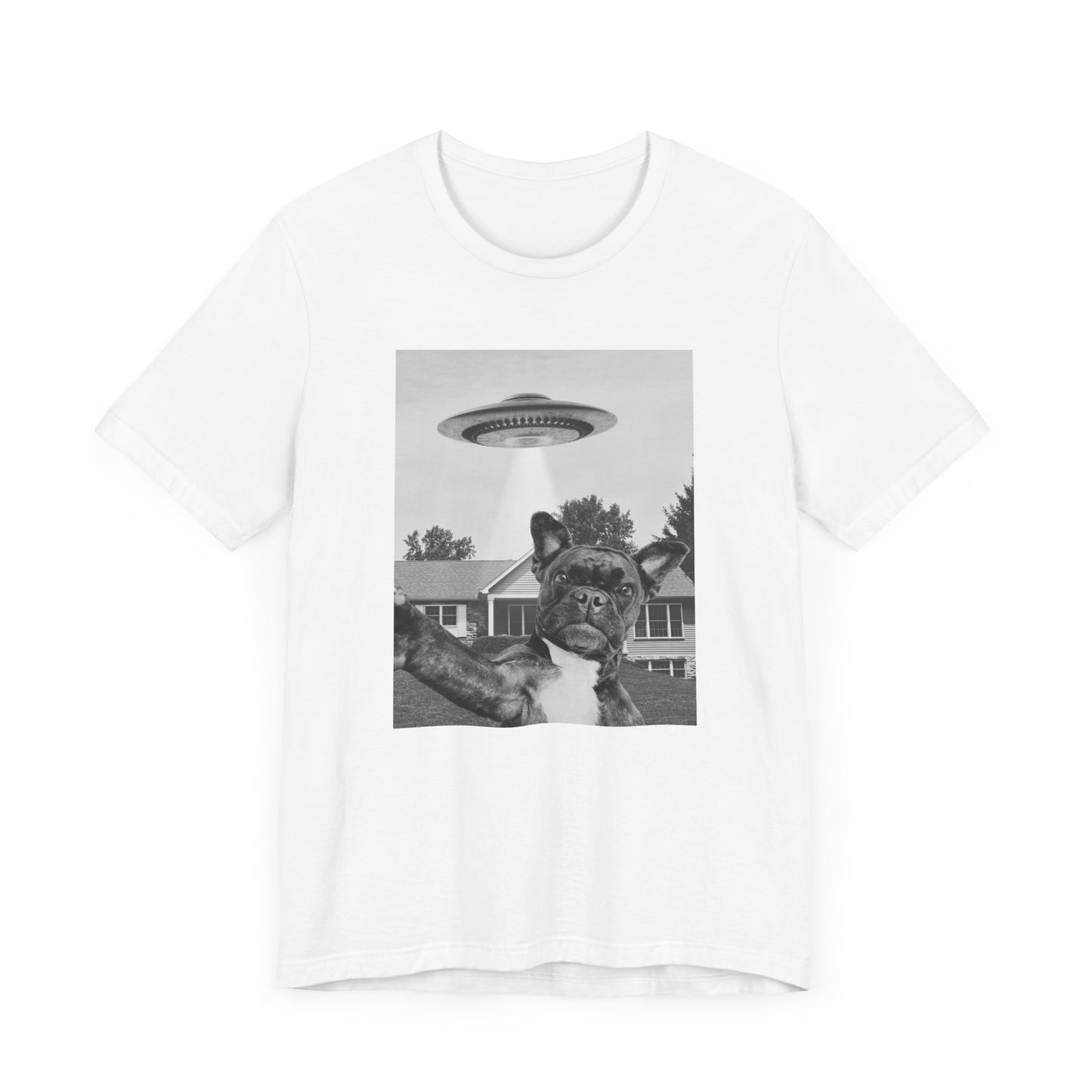 Funny Frenchie Alien Selfie T-Shirt