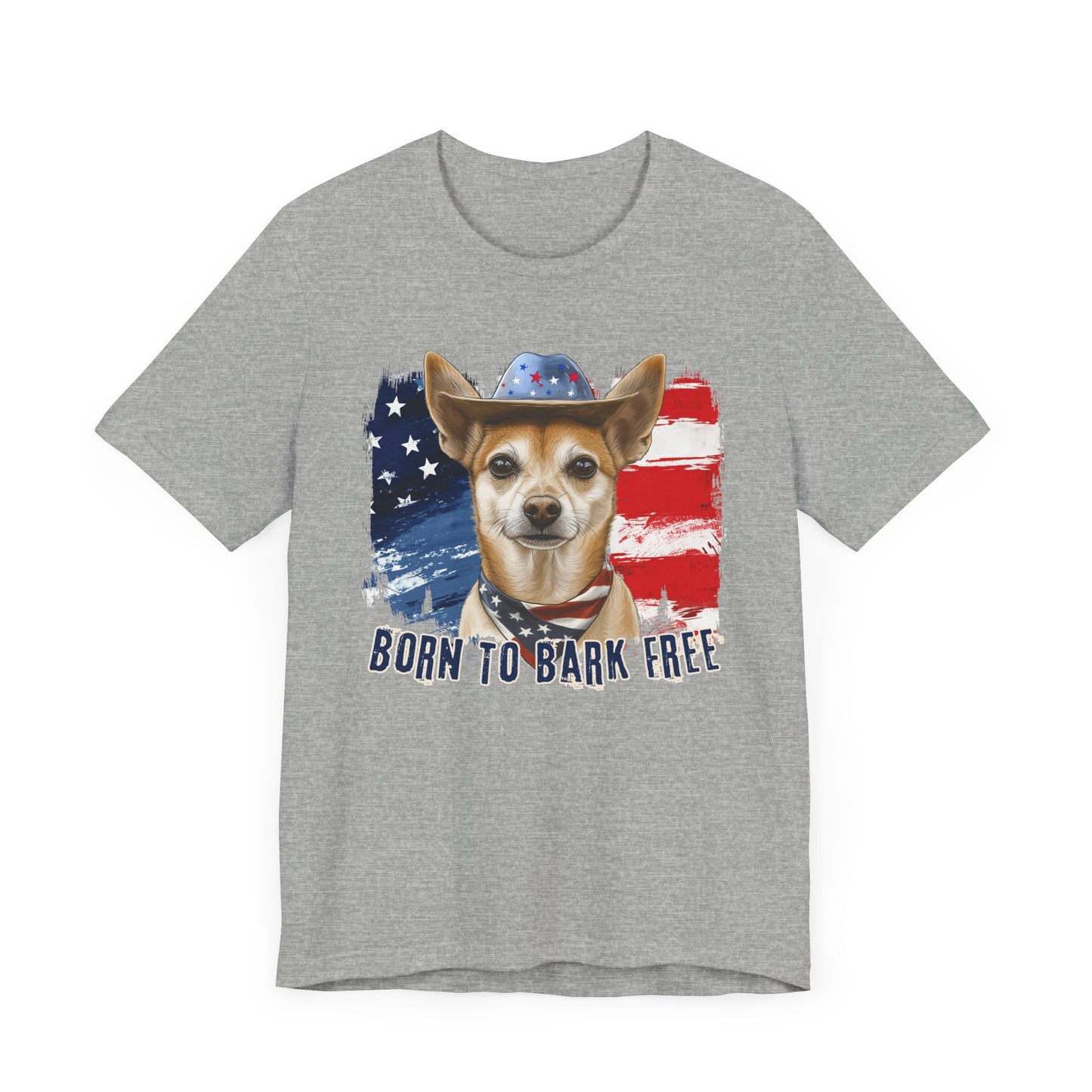 Xolo Patriotic T-Shirt "Born to Bark Free"