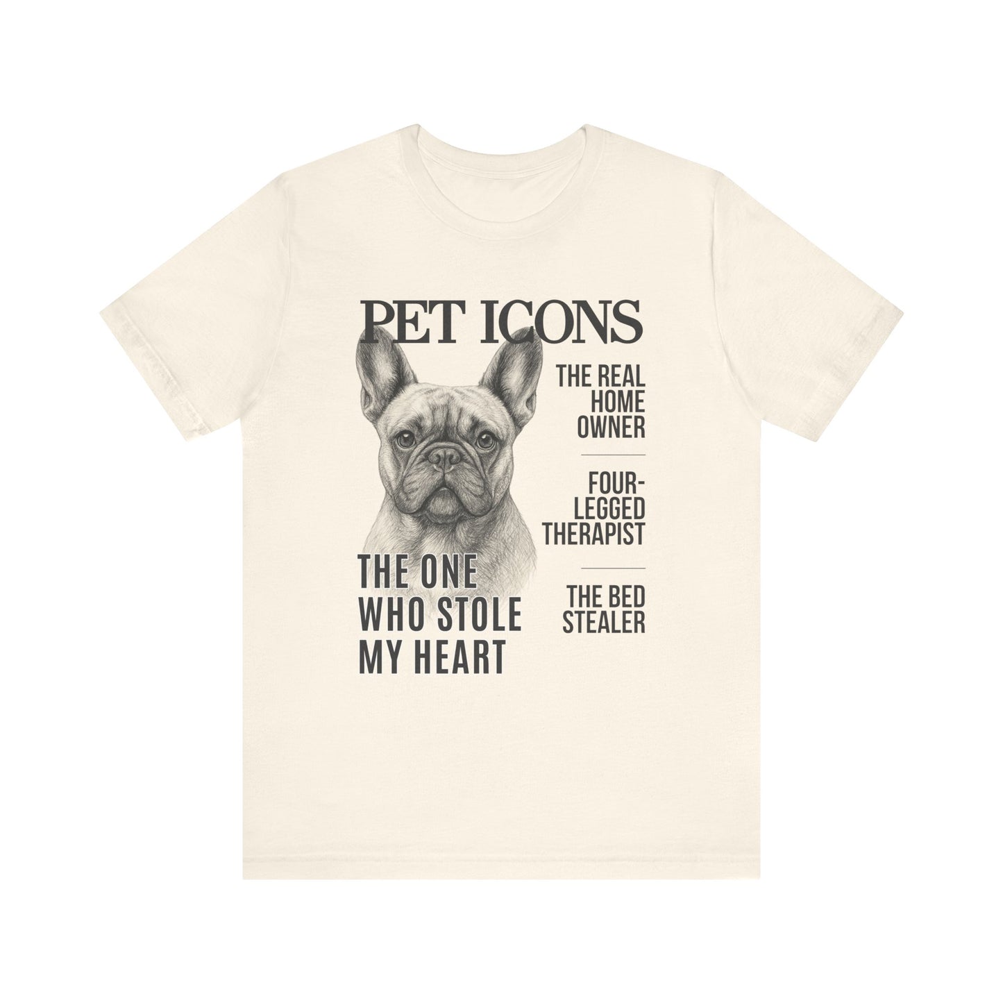 Pet Icons T-shirt - Frenchie Edition