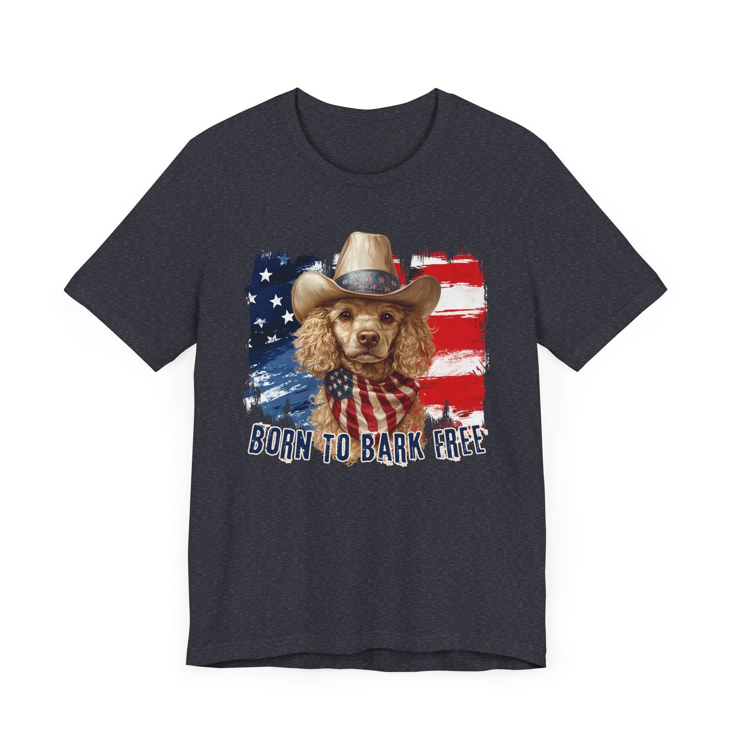 born to bark free poodle patriotic t-shirt, 4th of july, independance day dog lover t-shirt