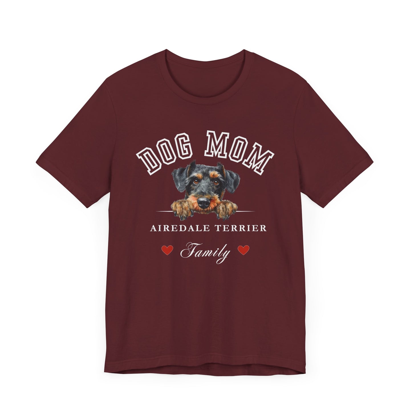 Airedale Terrier Mom Family T-Shirt - Mother’s Day Gift for Dog Lovers