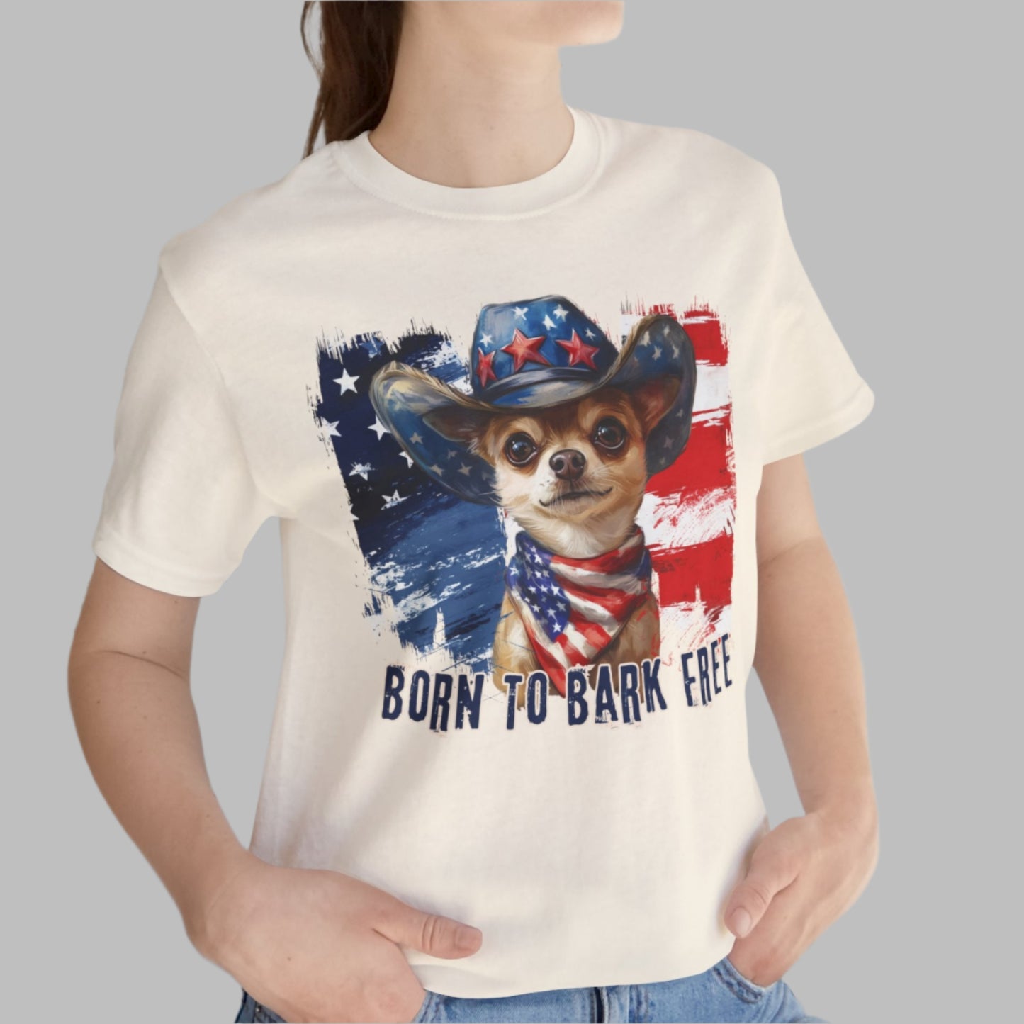 born to bark free chihuahua patriotic t-shirt, 4th of july, independance day dog lover t-shirt