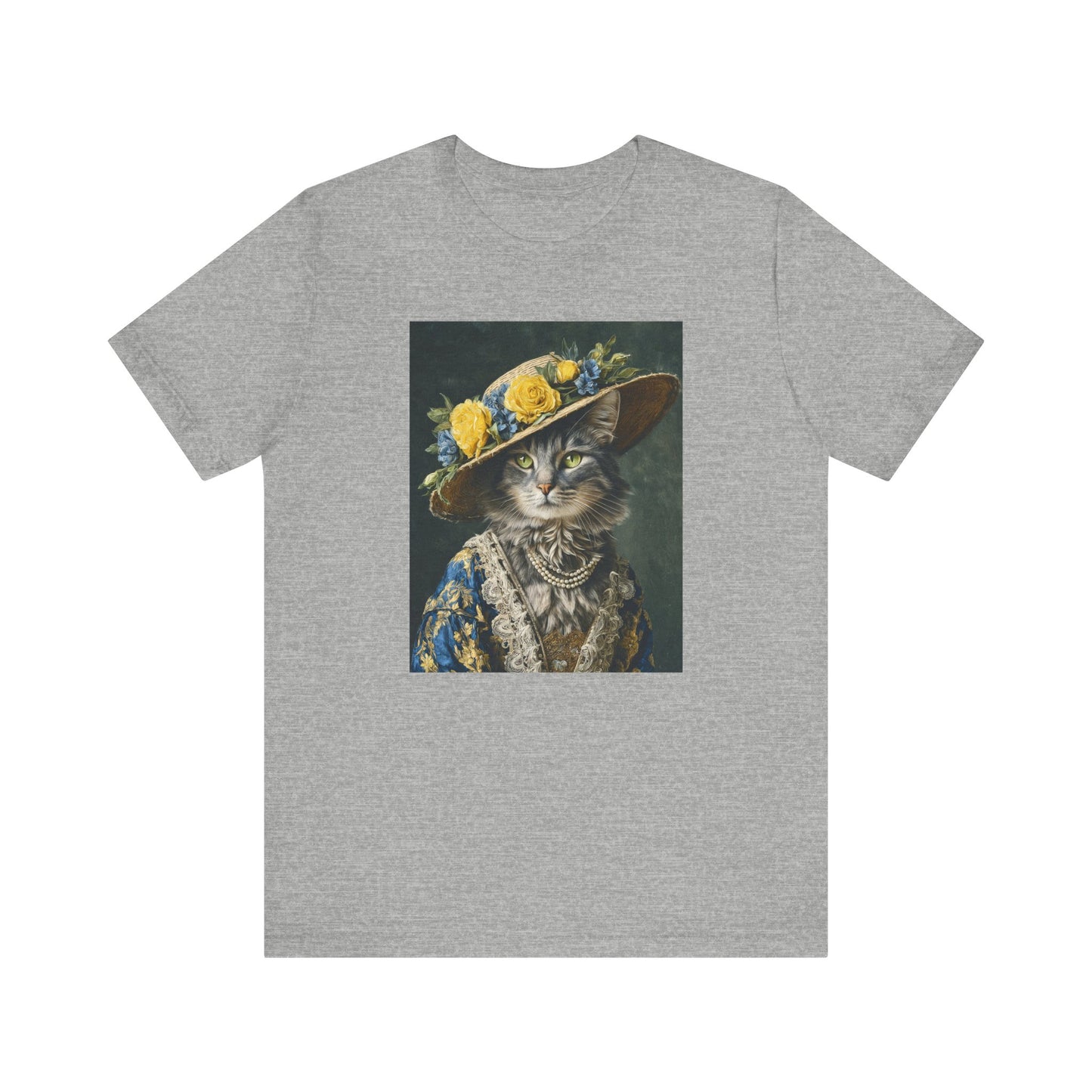 Royal Cat Tee - Customizable Shirt Victorian Cat in Yellow & Blue