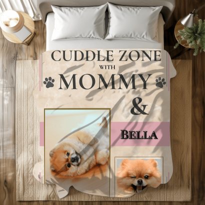 Personalized Dog Mom Blanket – " Cuddle Zone" - Shepra Fleece Blanket