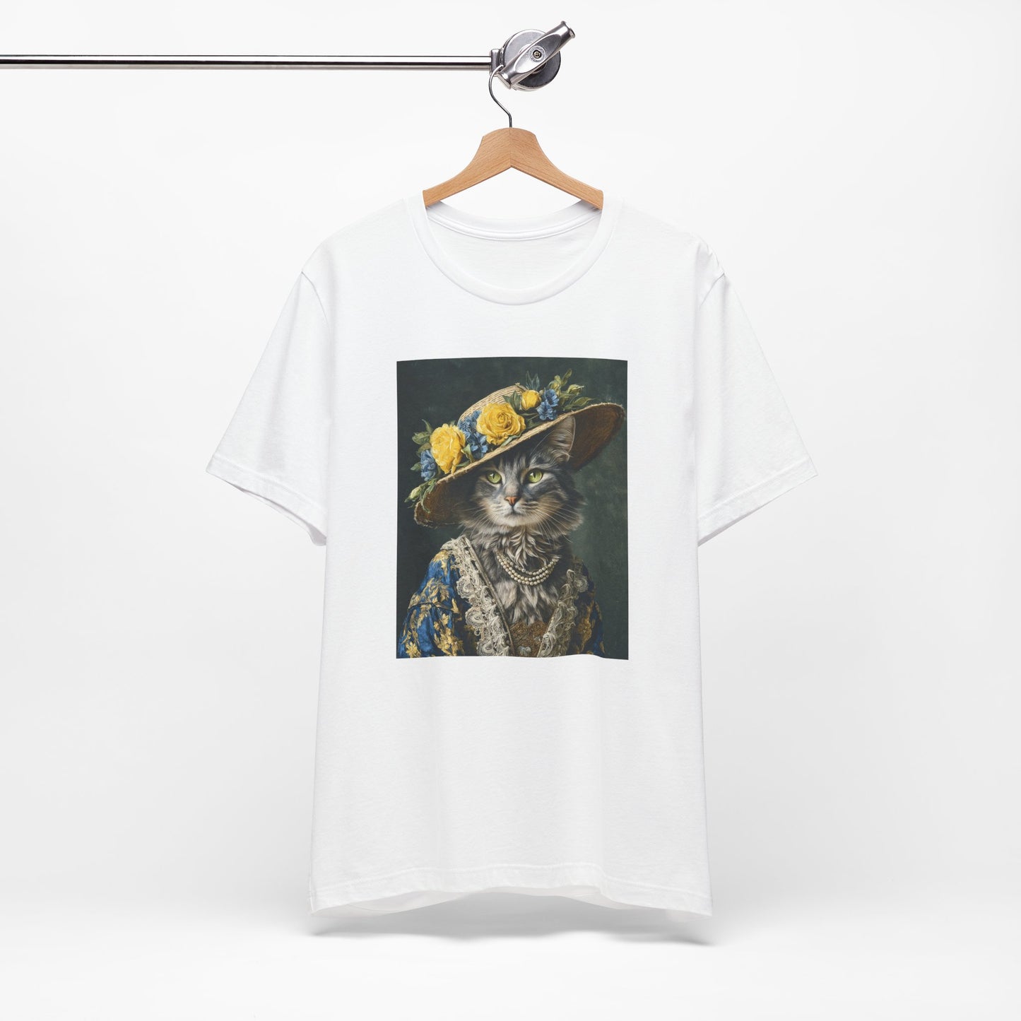 Royal Cat Tee - Customizable Shirt Victorian Cat in Yellow & Blue